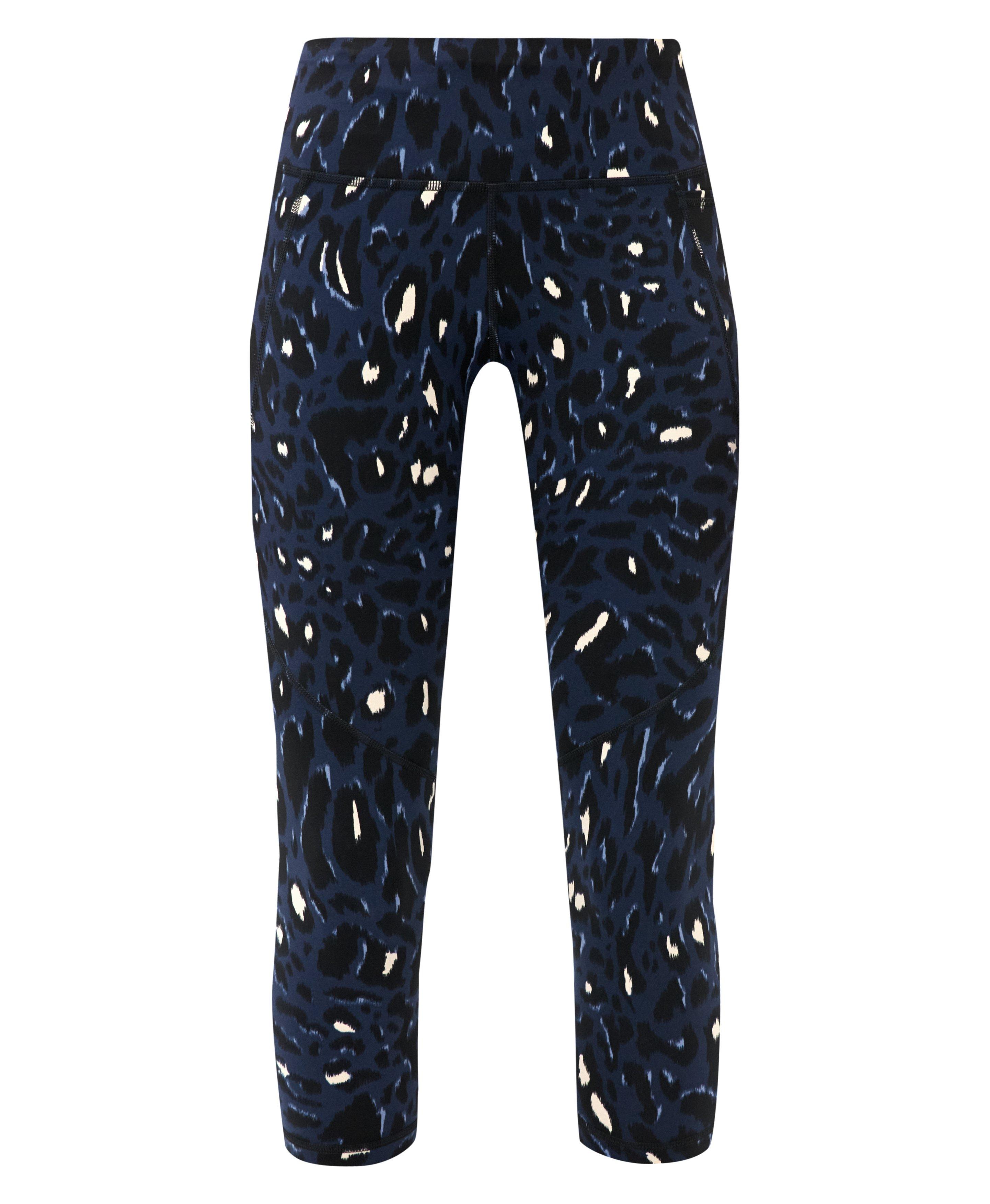 Power Cropped Workout Leggings - Purple Erosia Print - Crop