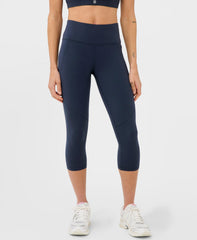 Power Cropped Workout Leggings - Navy Blue - Crop