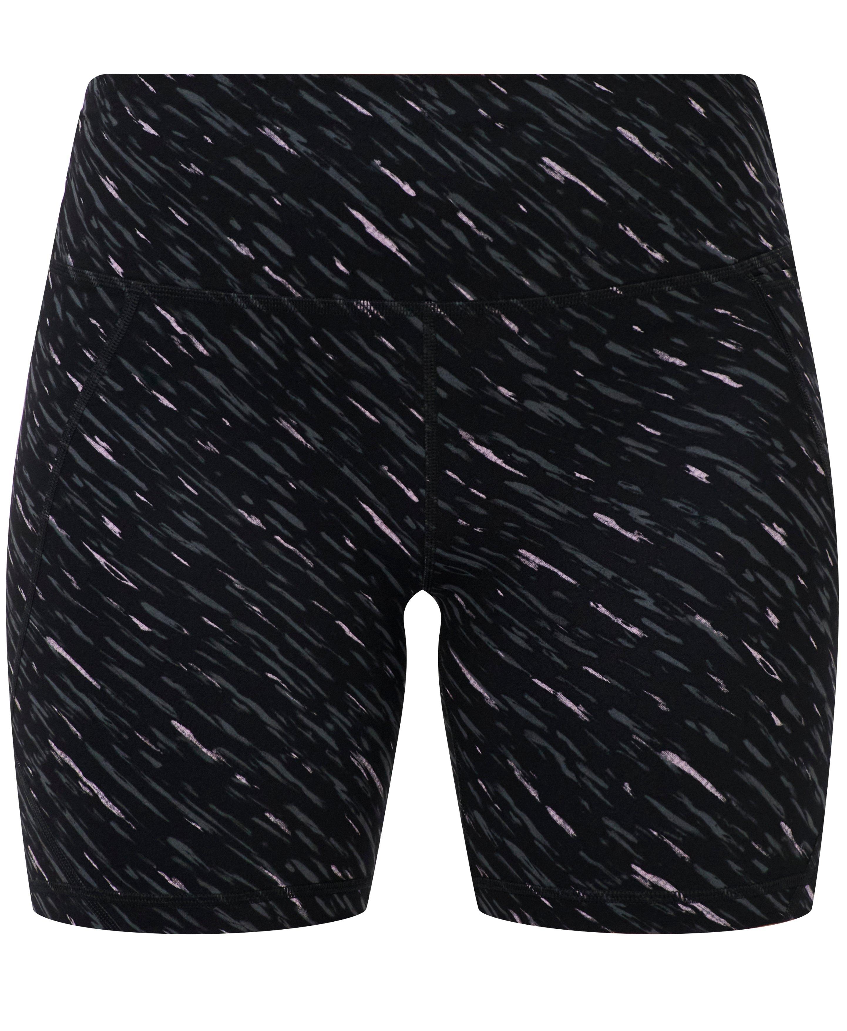 Power 6" Biker Shorts - Black Midnight Dash Print - 6" Inseam