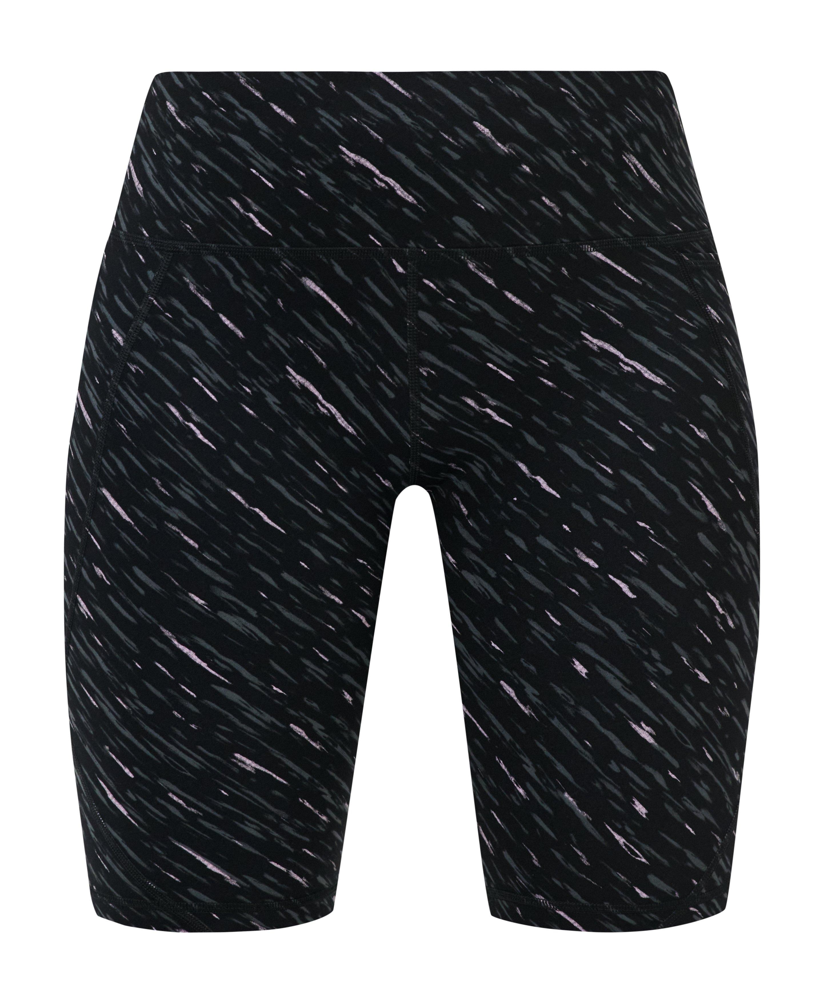 Power 9" Biker Shorts - Black Midnight Dash Print - 9" Inseam