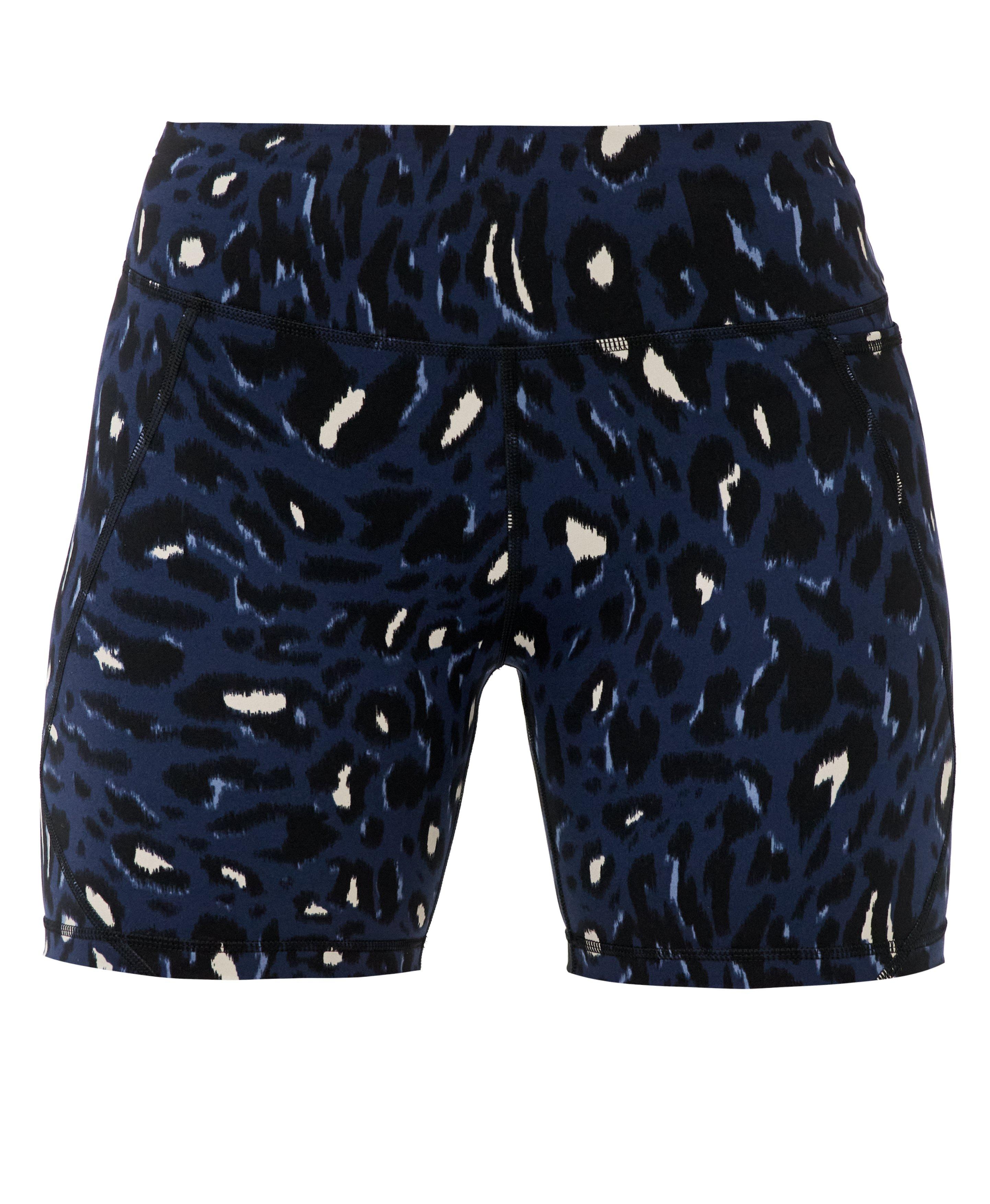 Power 6" Biker Shorts - Black Midnight Dash Print - 6" Inseam