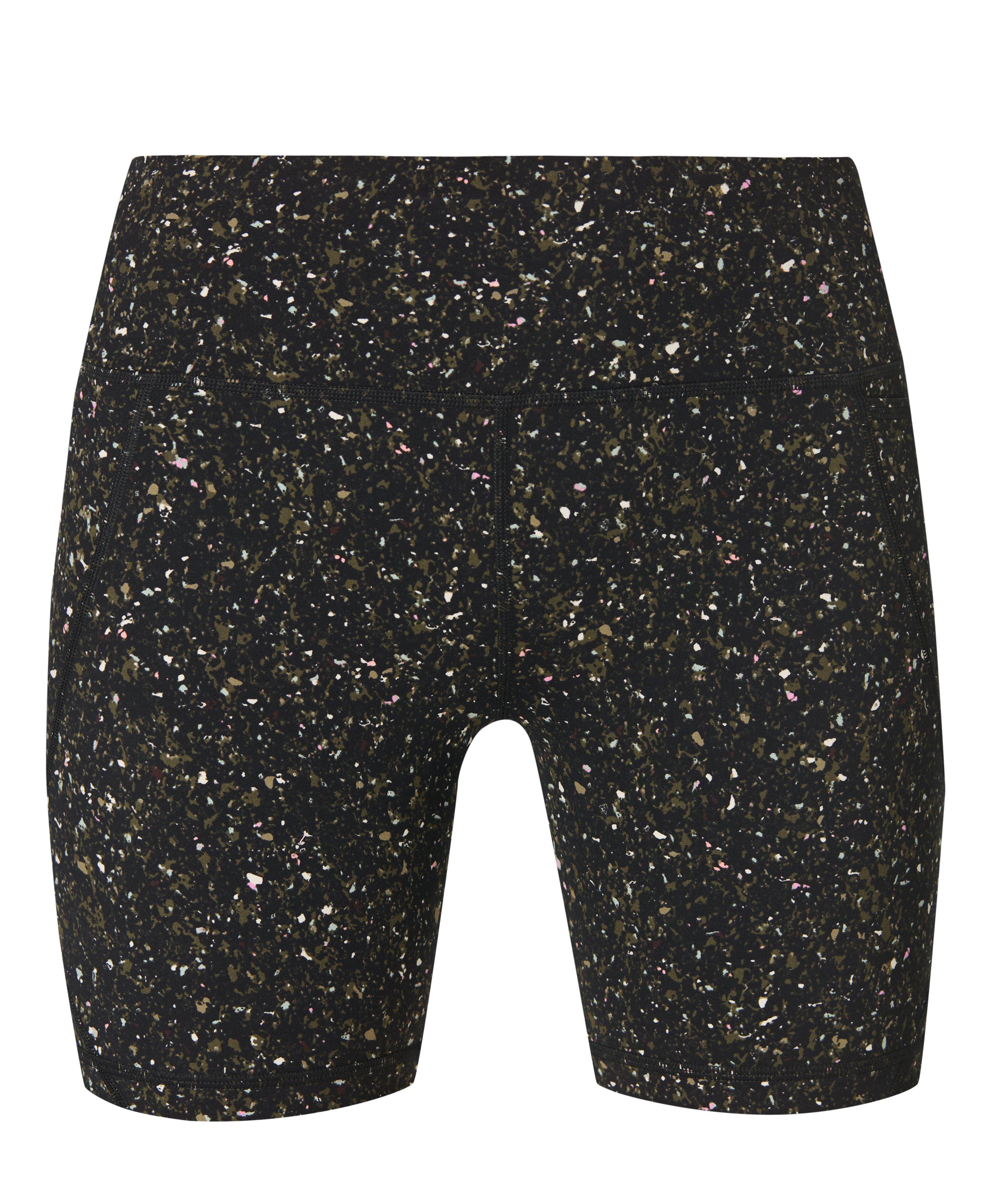 Power 6" Biker Shorts - Black Midnight Dash Print - 6" Inseam