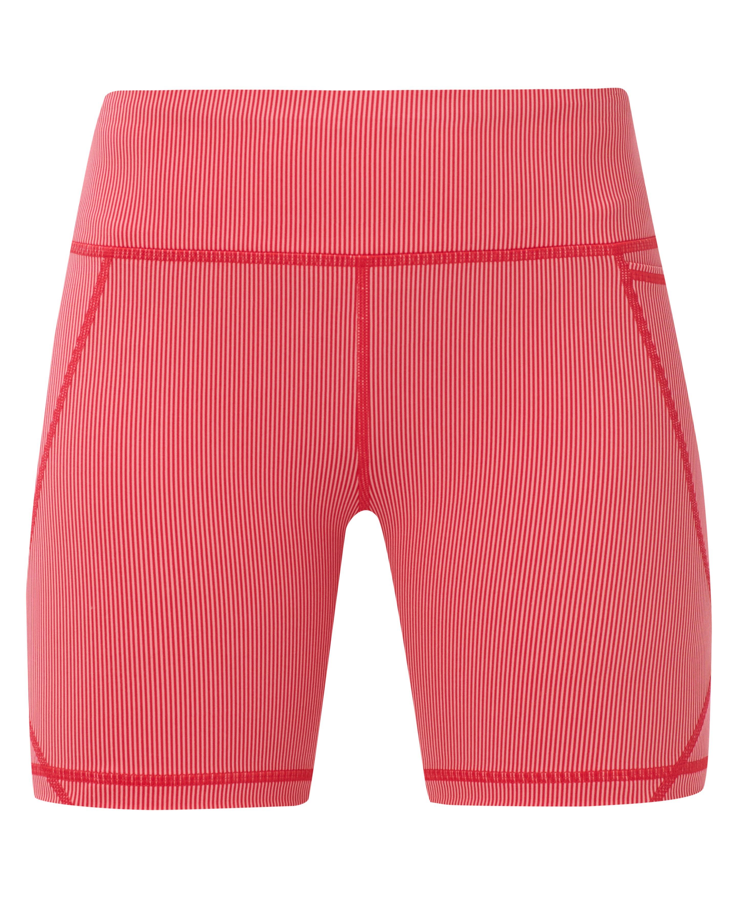 Power 6" Biker Shorts - Red Micro Stripe Print - 6" Inseam