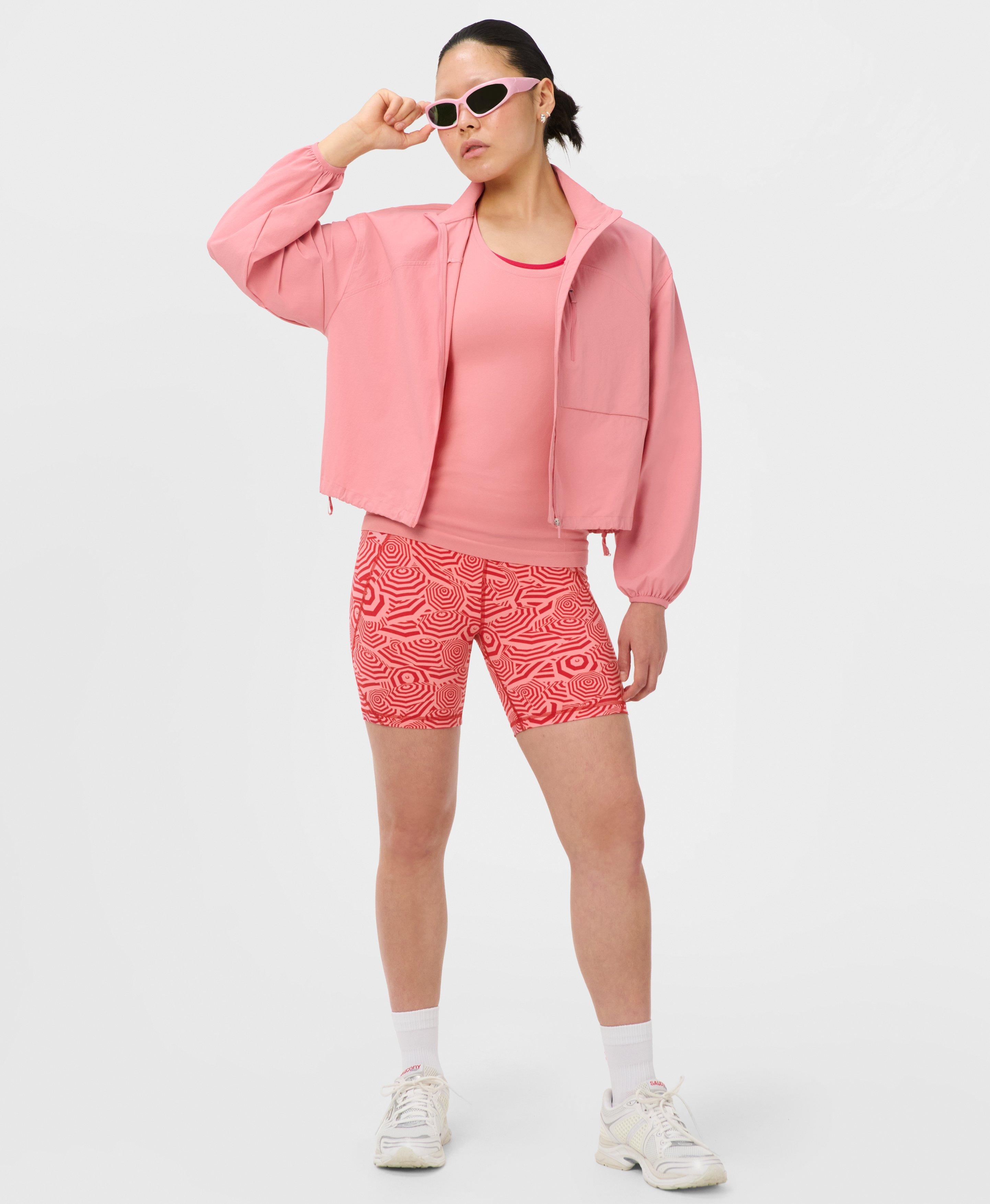 Power 6" Biker Shorts - Red Parasol Print - 6" Inseam