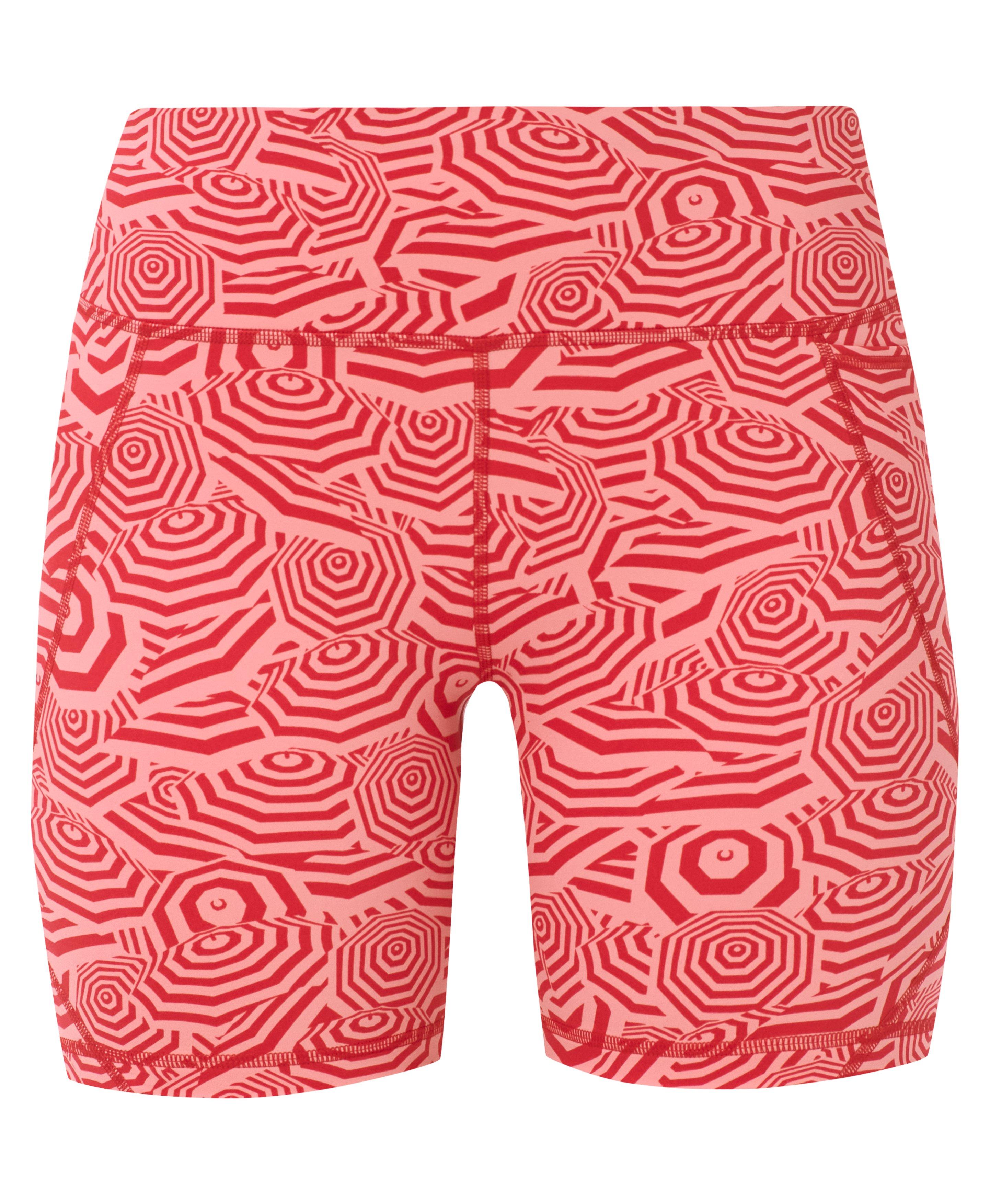 Power 6" Biker Shorts - Red Parasol Print - 6" Inseam