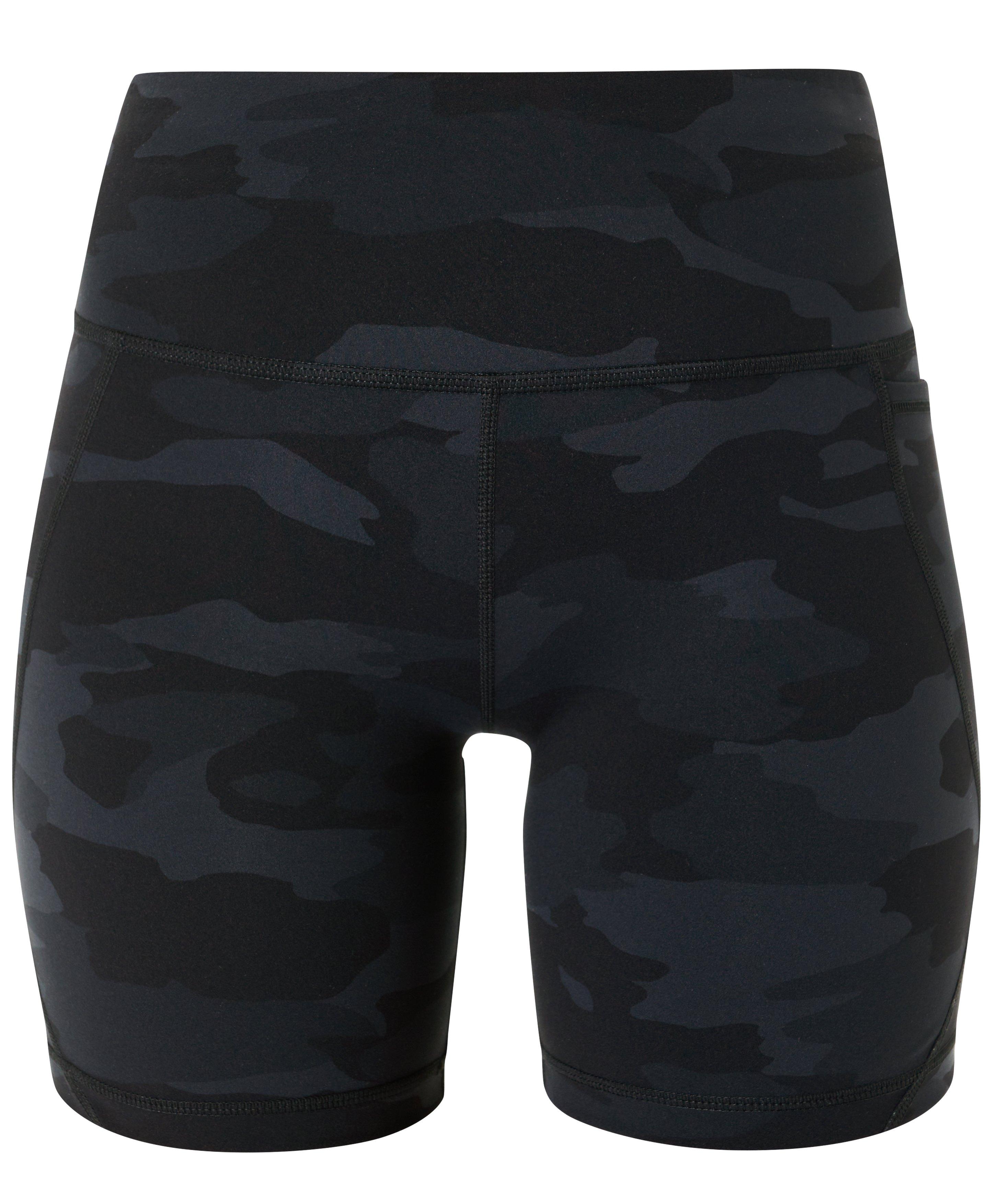 Power 6" Biker Shorts - Ultra Black Camo Print - 6" Inseam