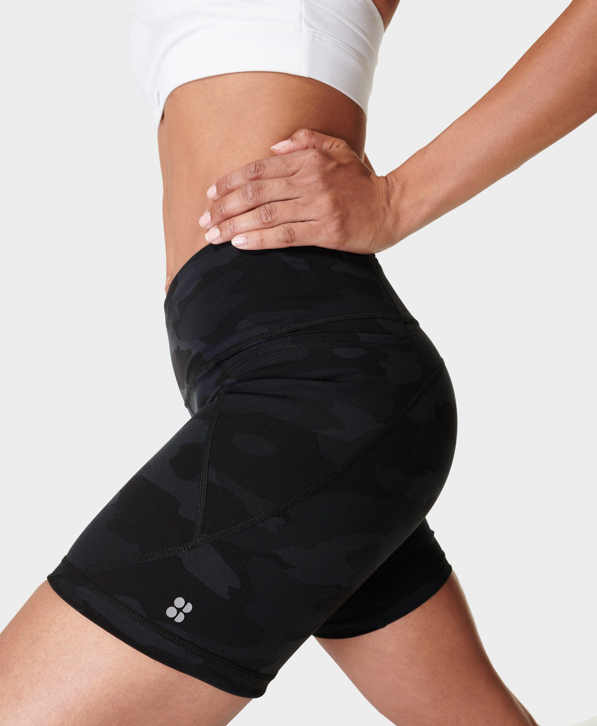 Power 6" Biker Shorts - Ultra Black Camo Print - 6" Inseam