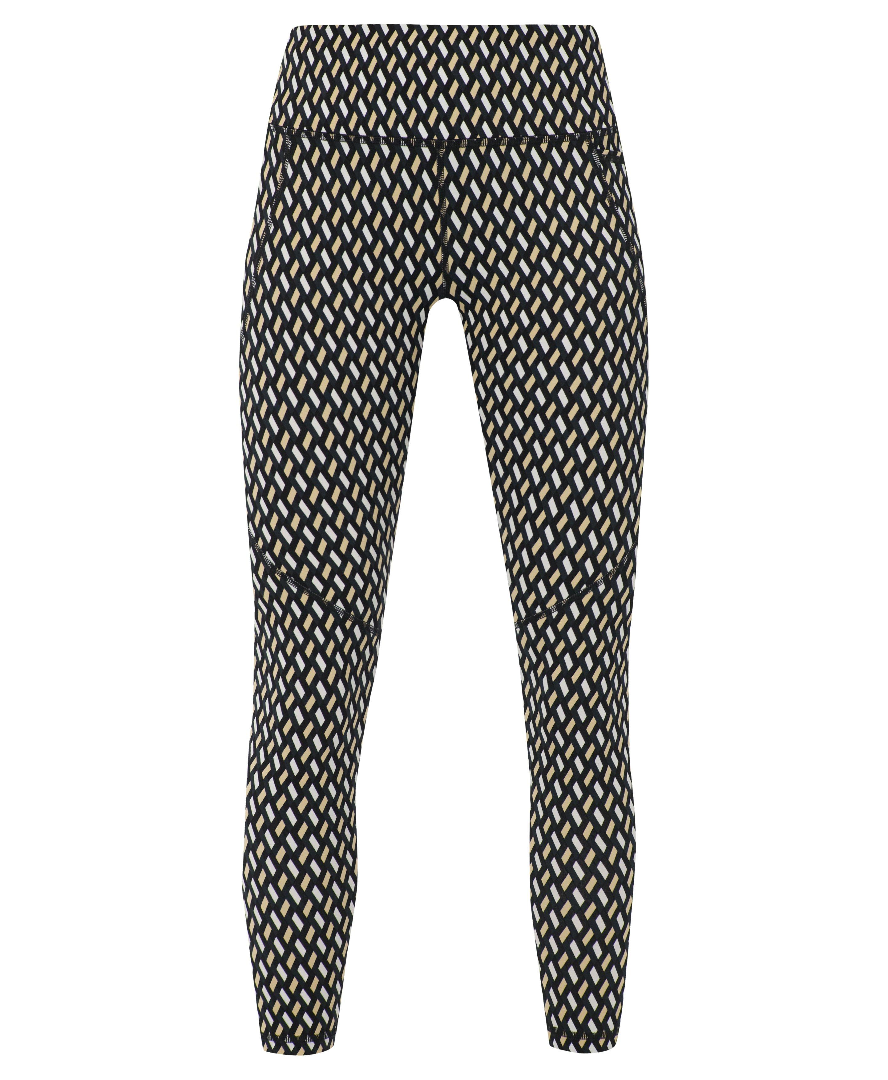 Power 7/8 Workout Leggings - Beige Linked Geo Print - 7/8 Length