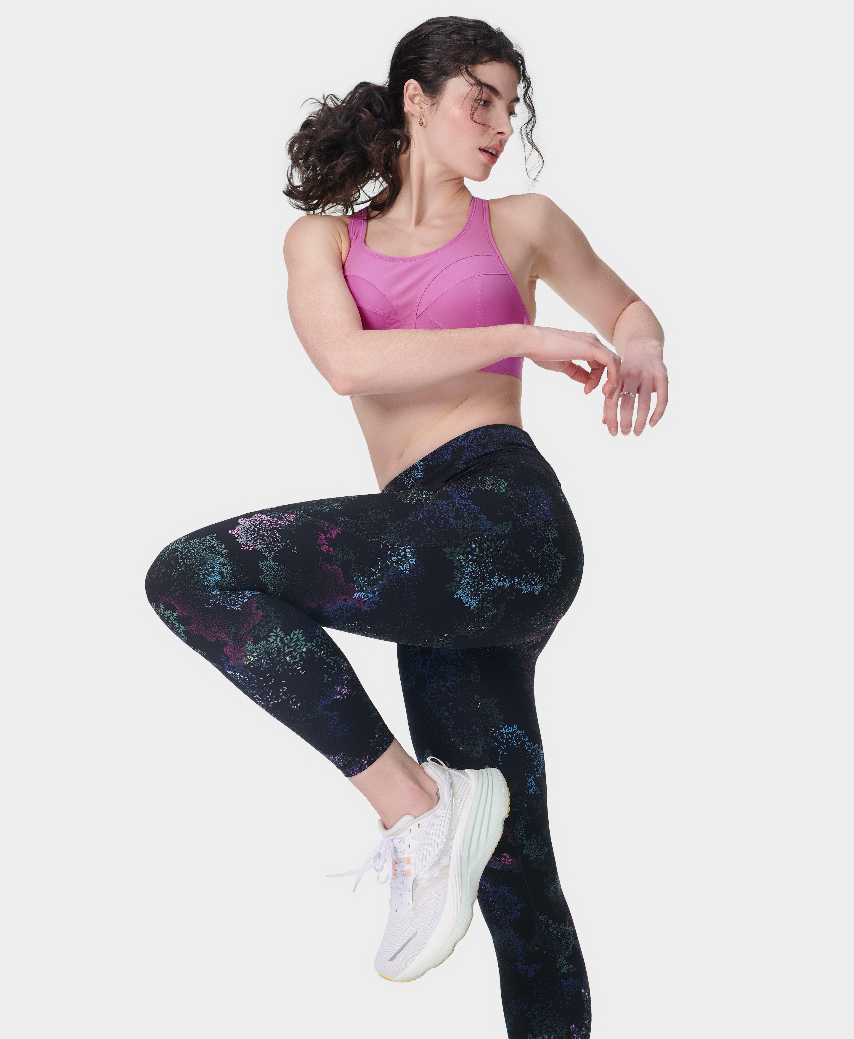 Power 7/8 Workout Leggings - Black Micro Dot Print - 7/8 Length