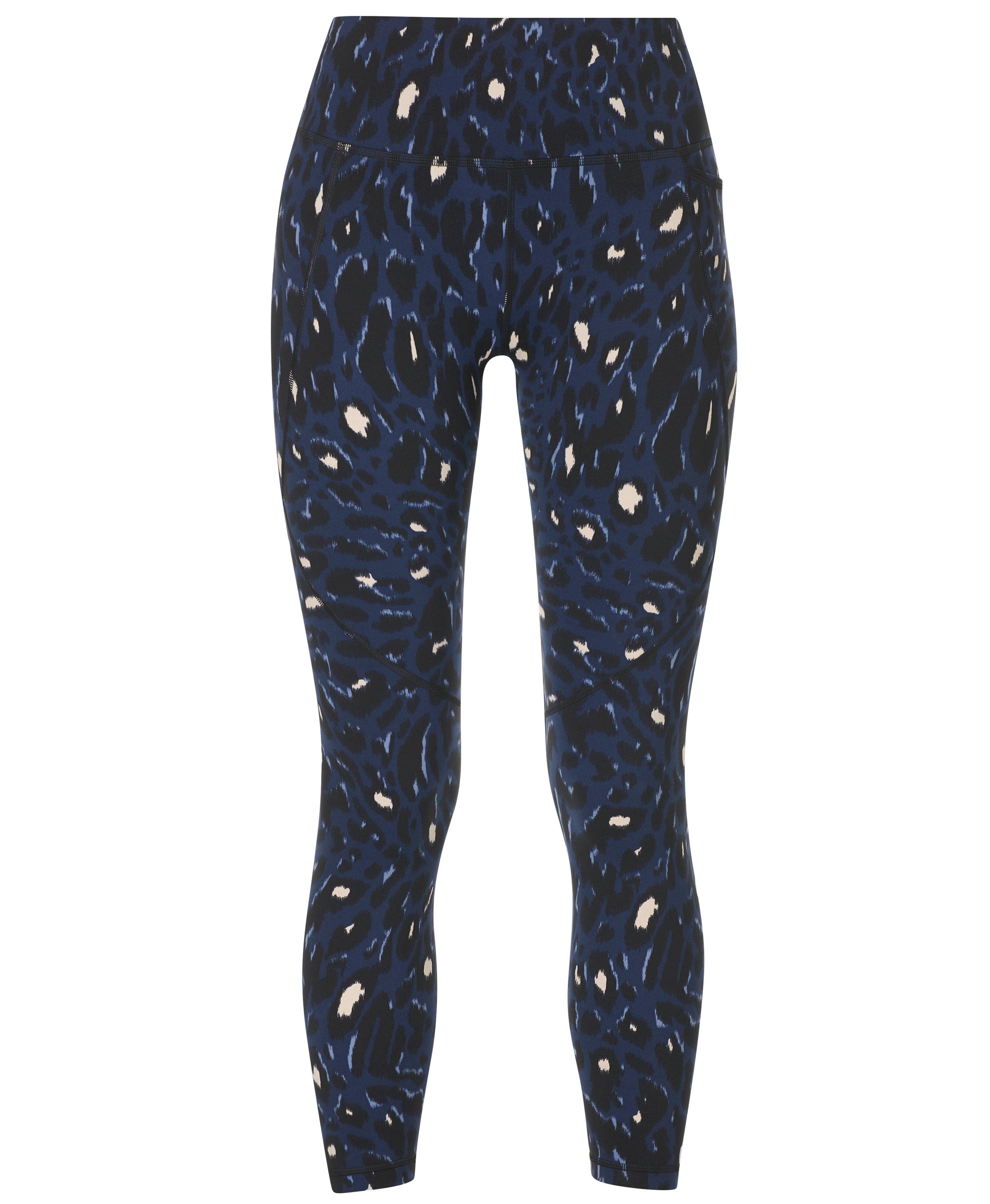 Power 7/8 Workout Leggings - Black Micro Dot Print - 7/8 Length