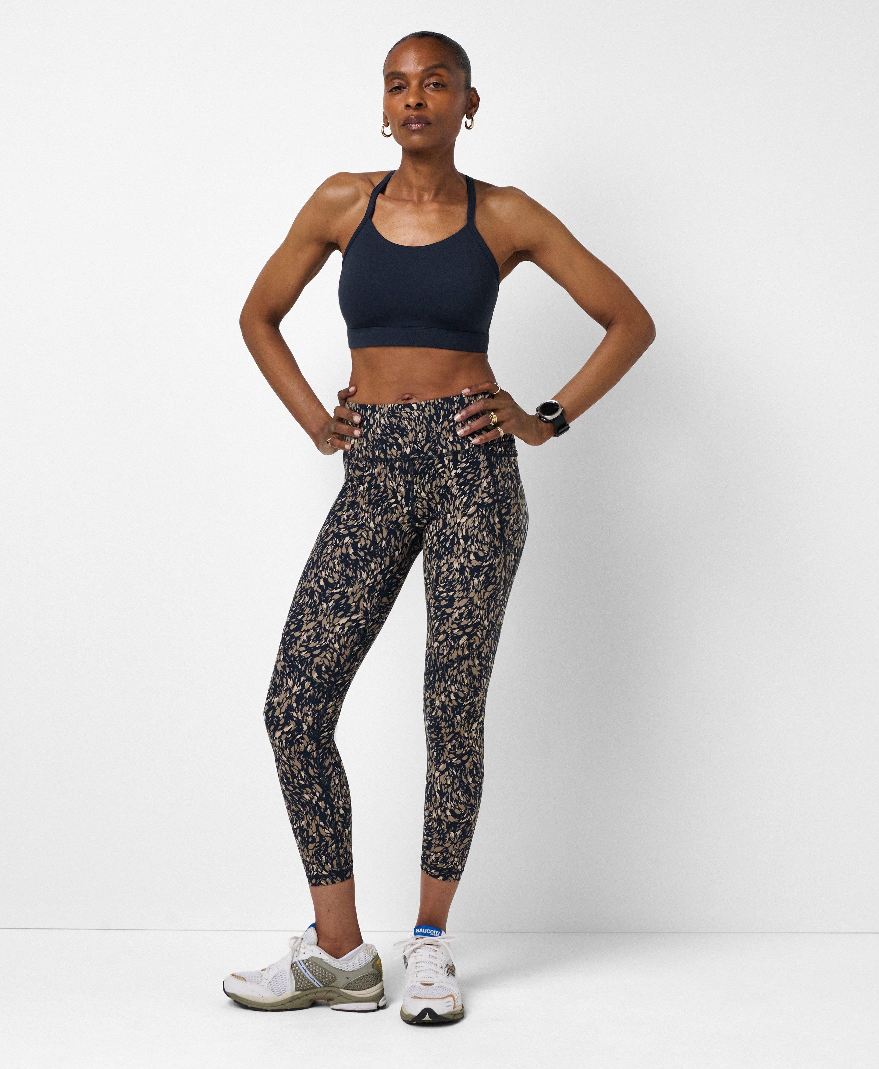 Power 7/8 Workout Leggings - Blue Cascade Dab Print - 7/8 Length