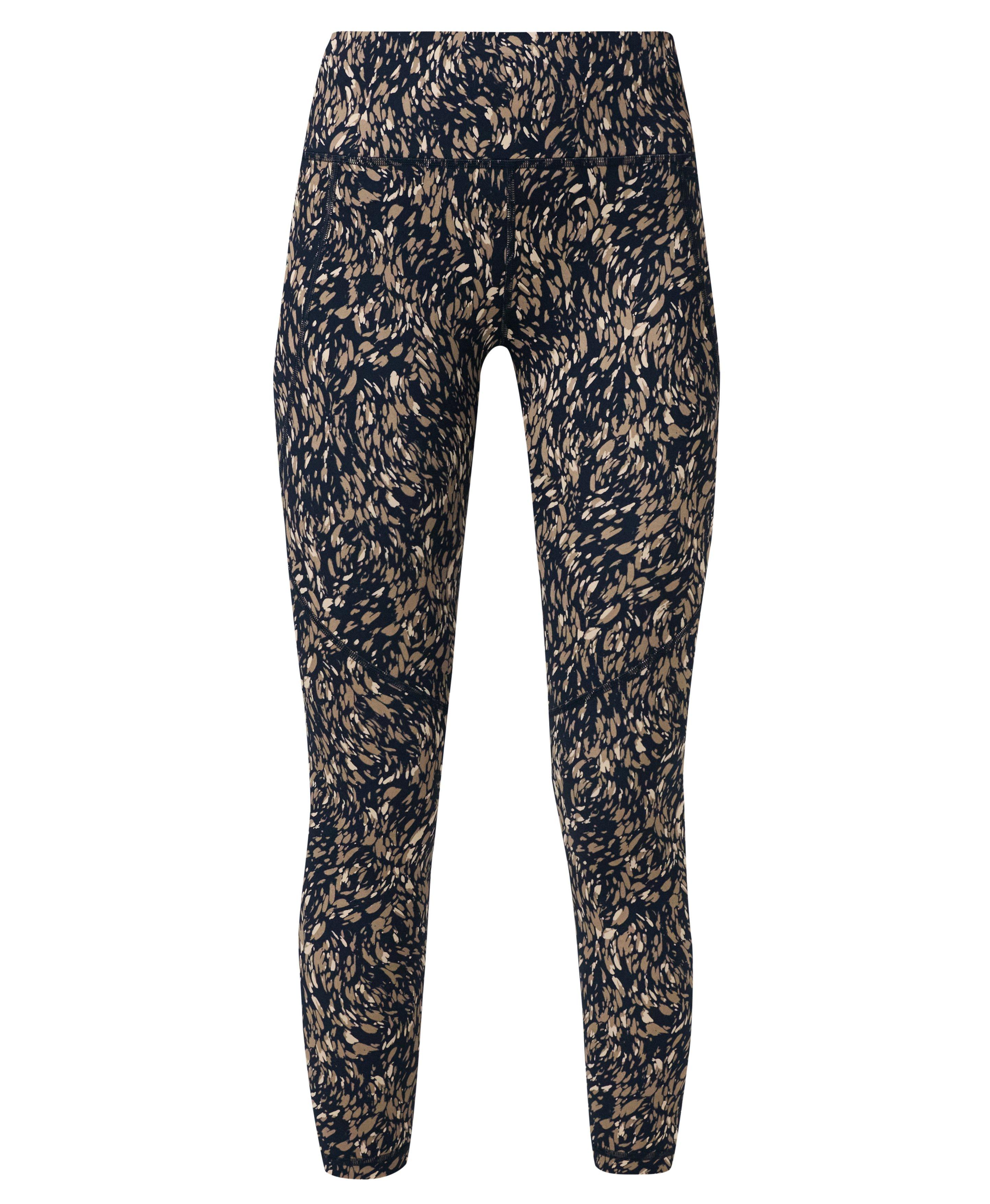 Power Workout Leggings - Blue Cascade Dab Print - Full Length
