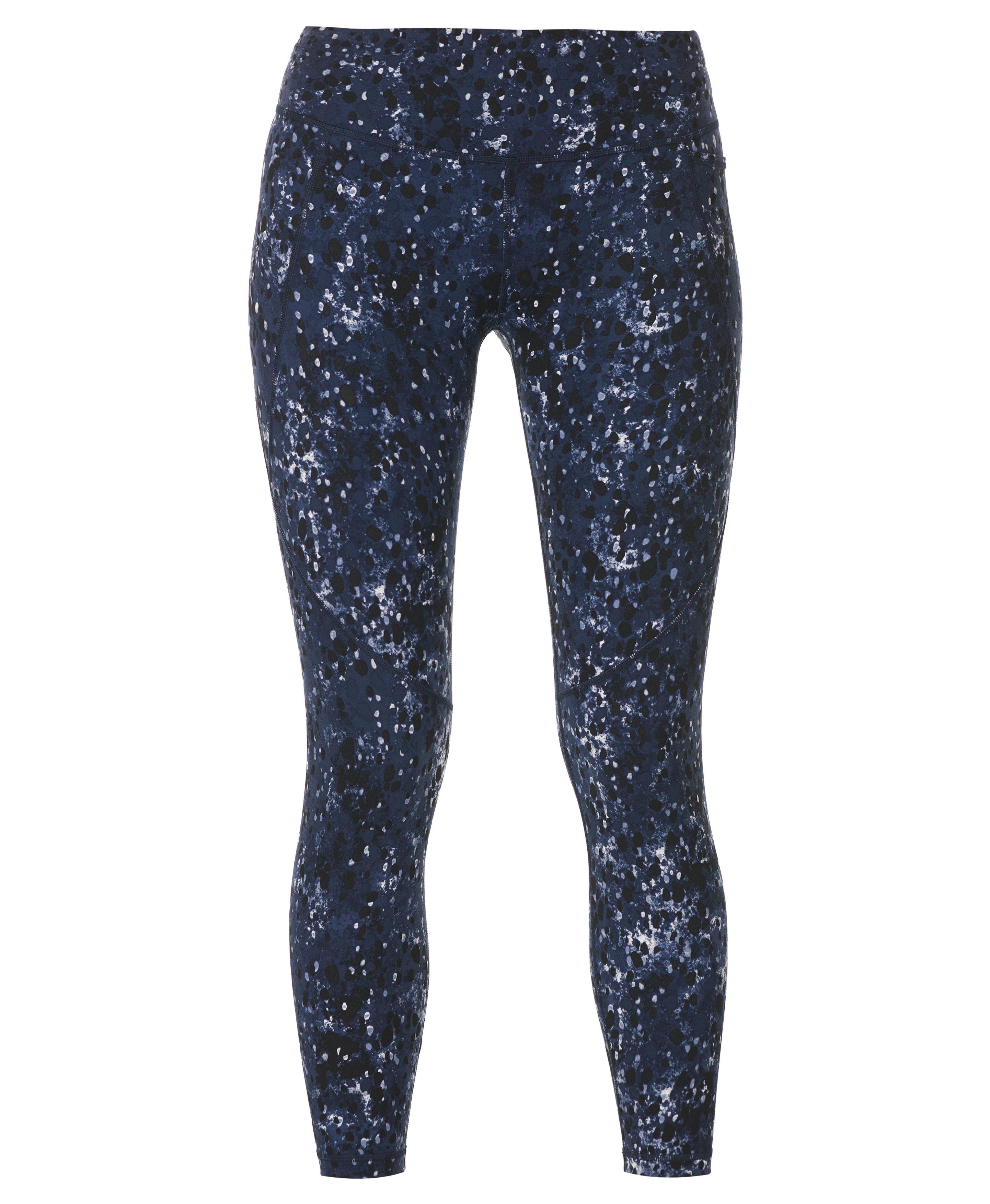 Power 7/8 Workout Leggings - Black Micro Dot Print - 7/8 Length