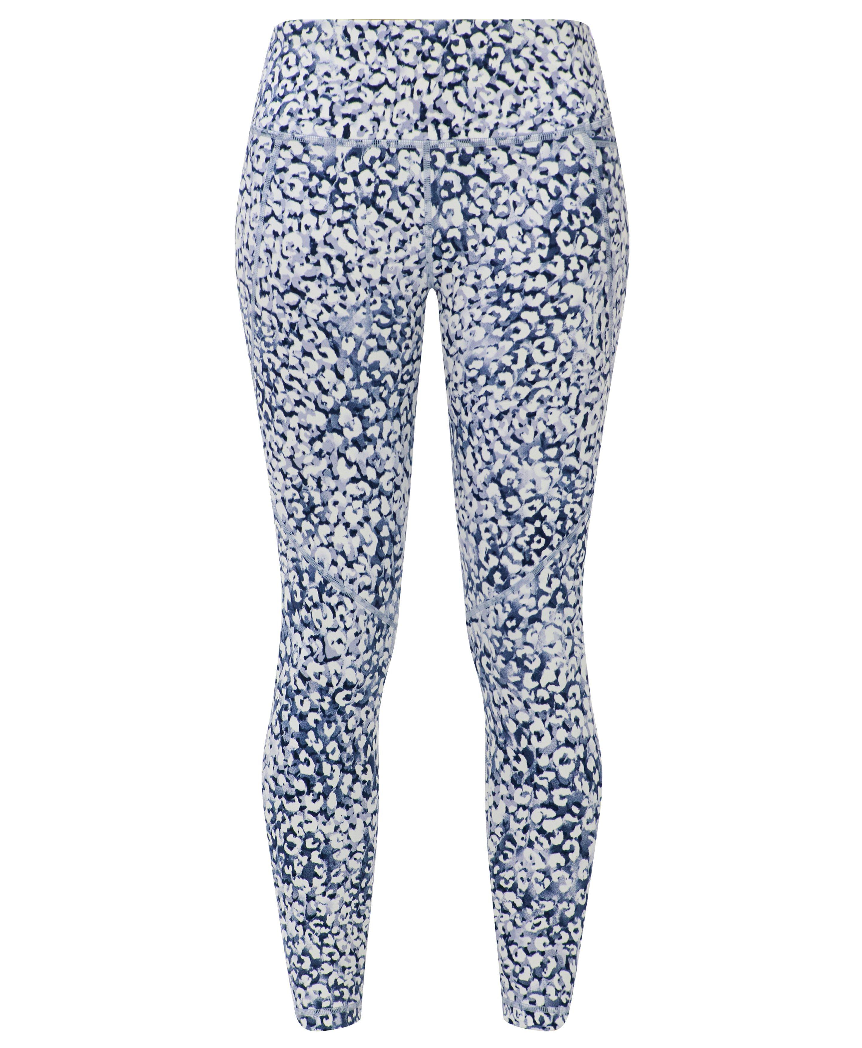 Power 7/8 Workout Leggings - Blue Faded Lynx Print - 7/8 Length