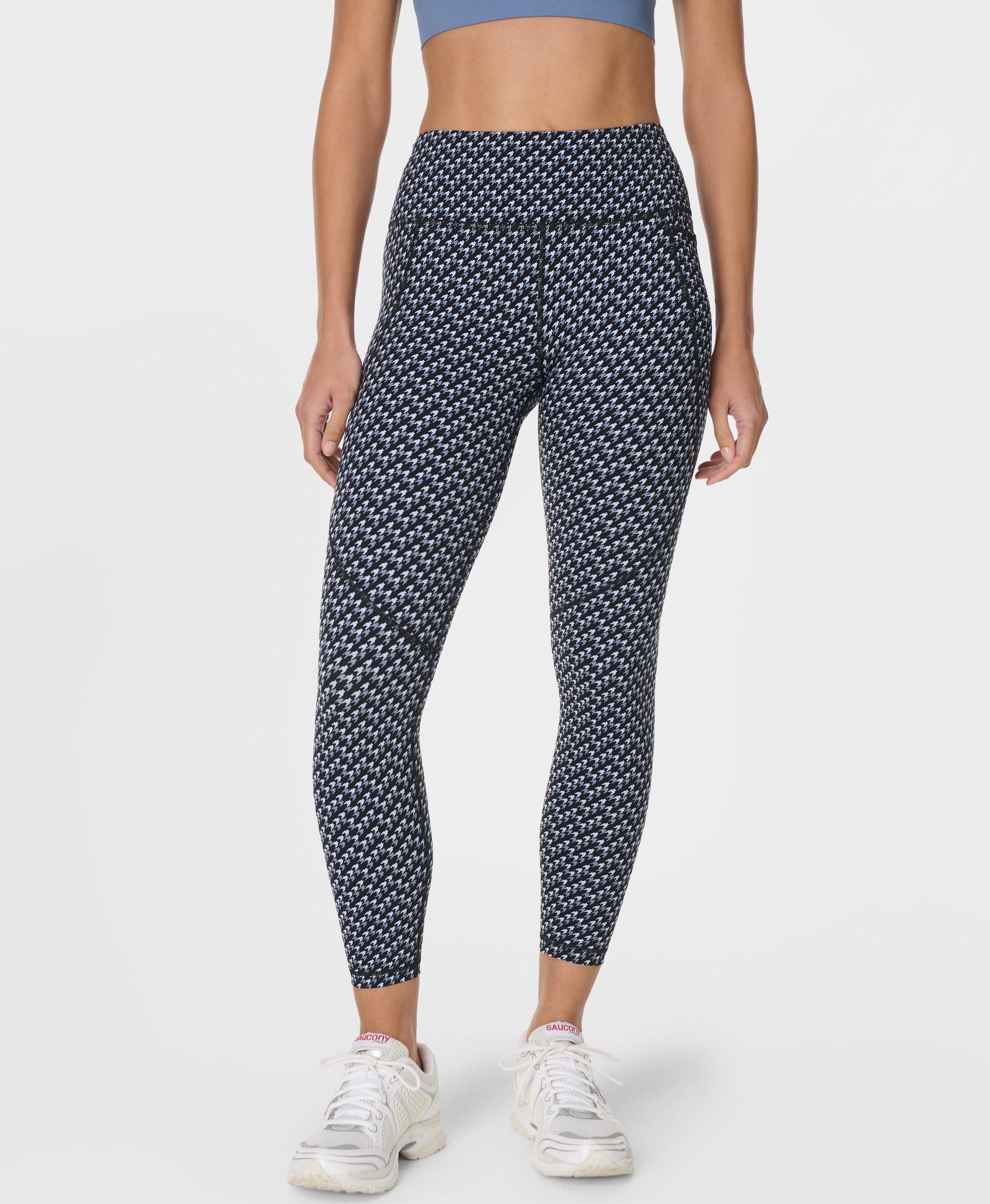 Power 7/8 Workout Leggings - Black Micro Dot Print - 7/8 Length