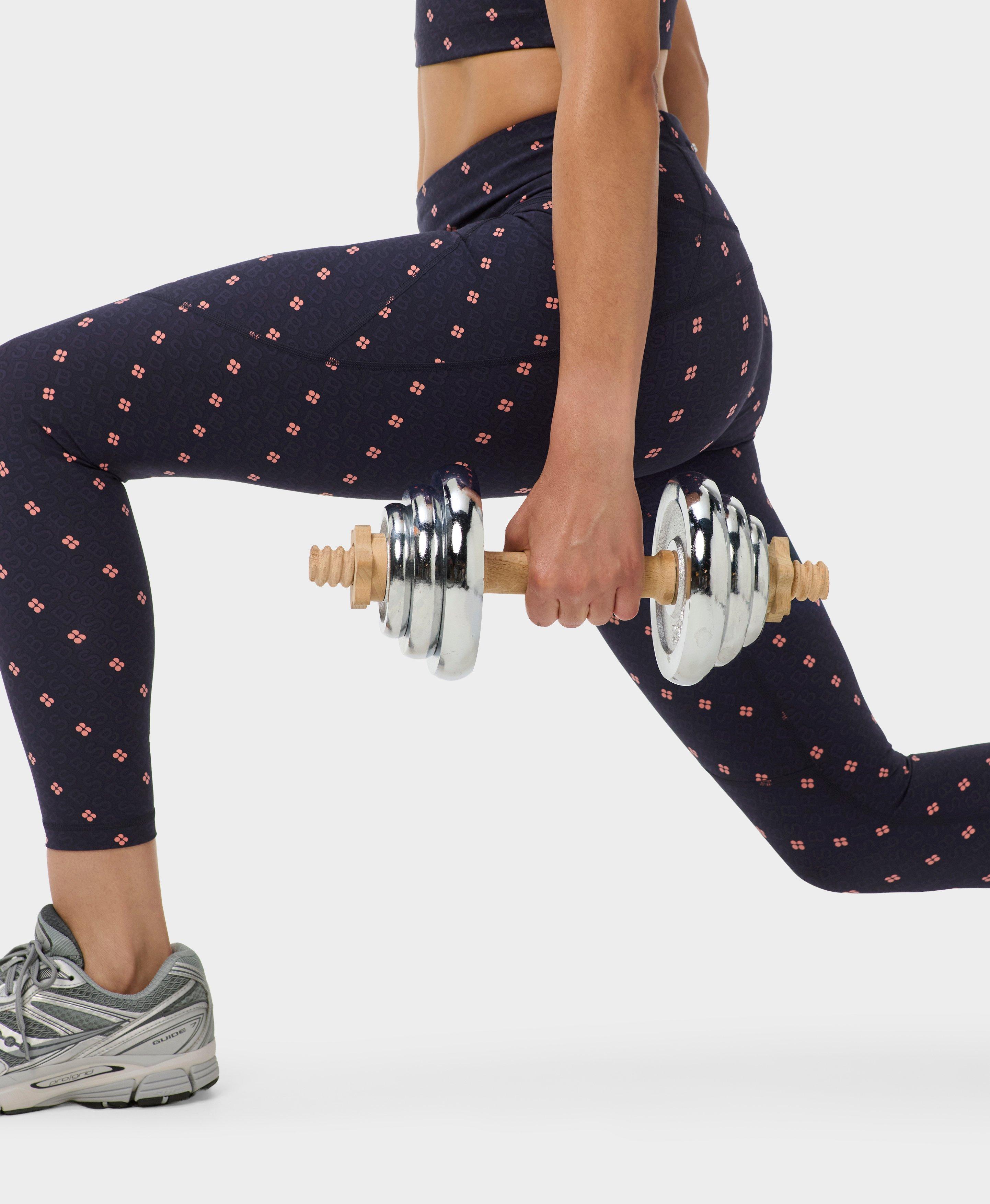 Power 7/8 Workout Leggings - Blue SB Icon Print - 7/8 Length