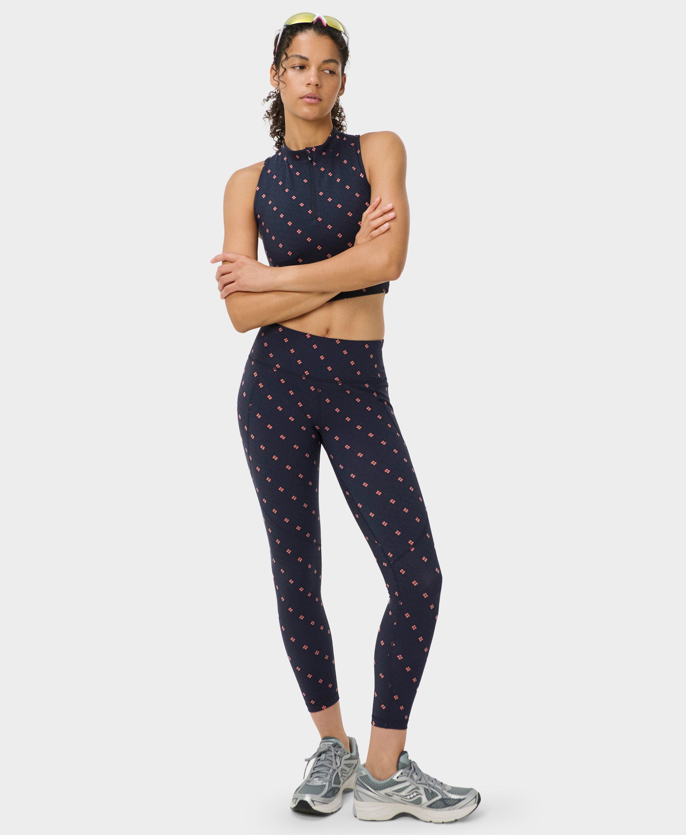 Power 7/8 Workout Leggings - Blue SB Icon Print - 7/8 Length