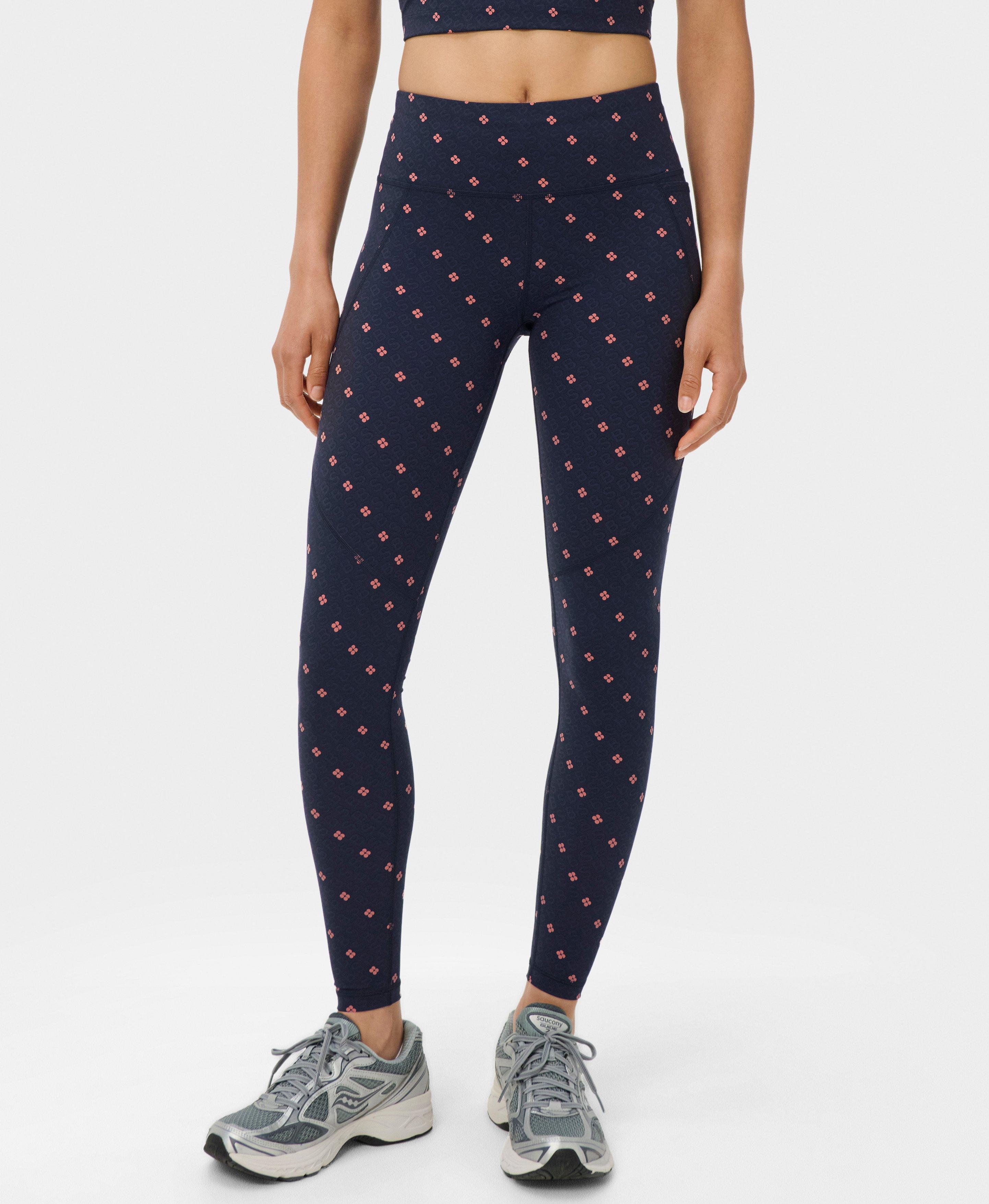 Power Workout Leggings - Blue SB Icon Print - Full Length