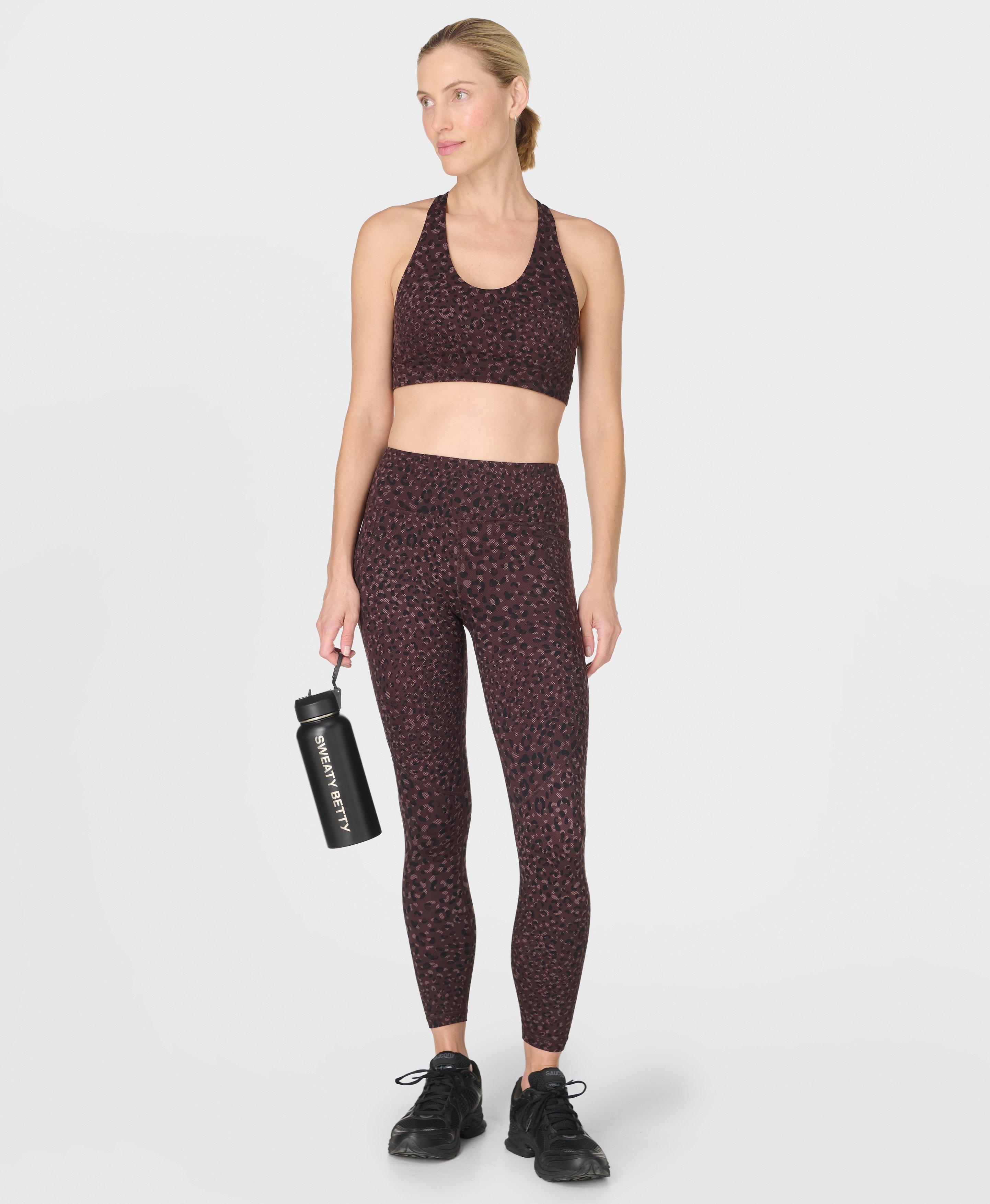 Power 7/8 Workout Leggings - Black Micro Dot Print - 7/8 Length