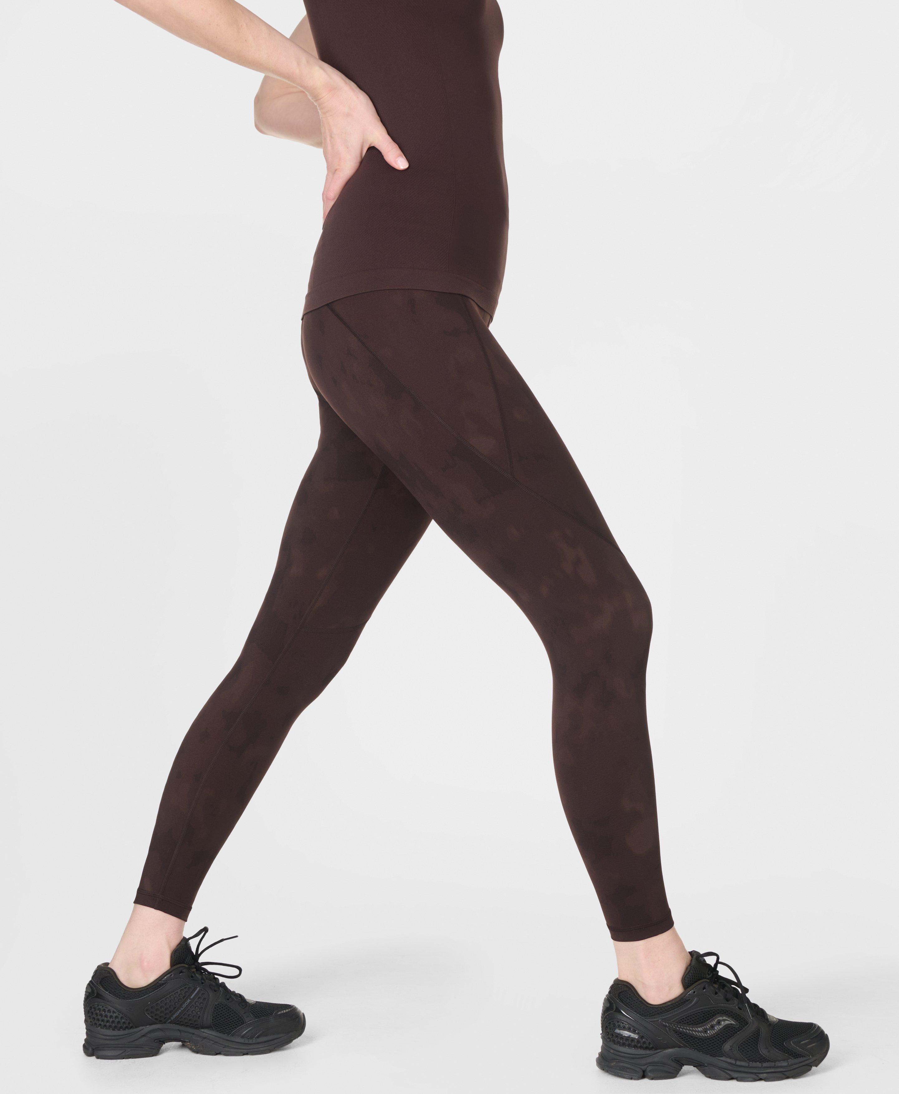 Power 7/8 Workout Leggings - Brown Soft Fade Print - 7/8 Length