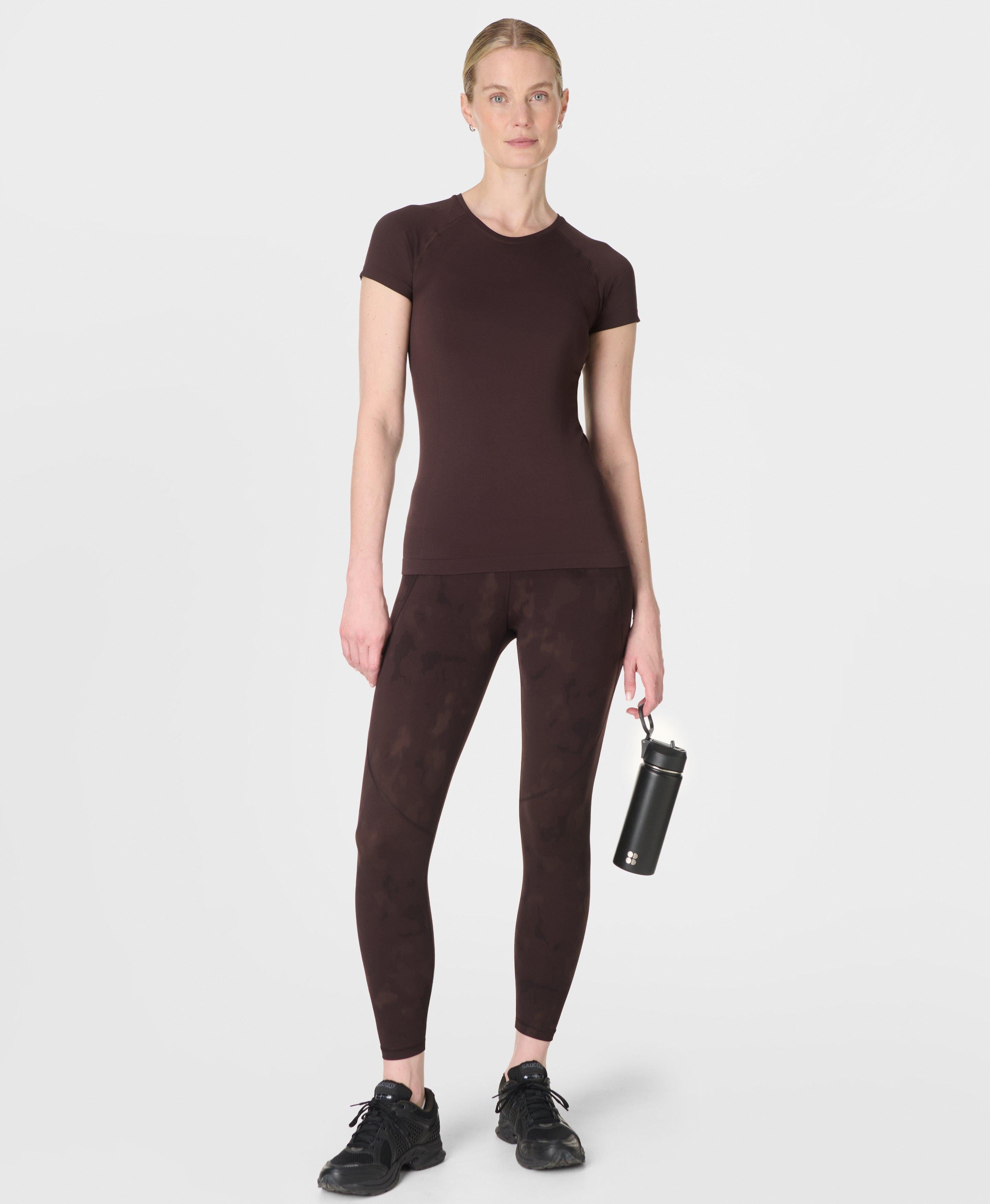Power 7/8 Workout Leggings - Brown Soft Fade Print - 7/8 Length