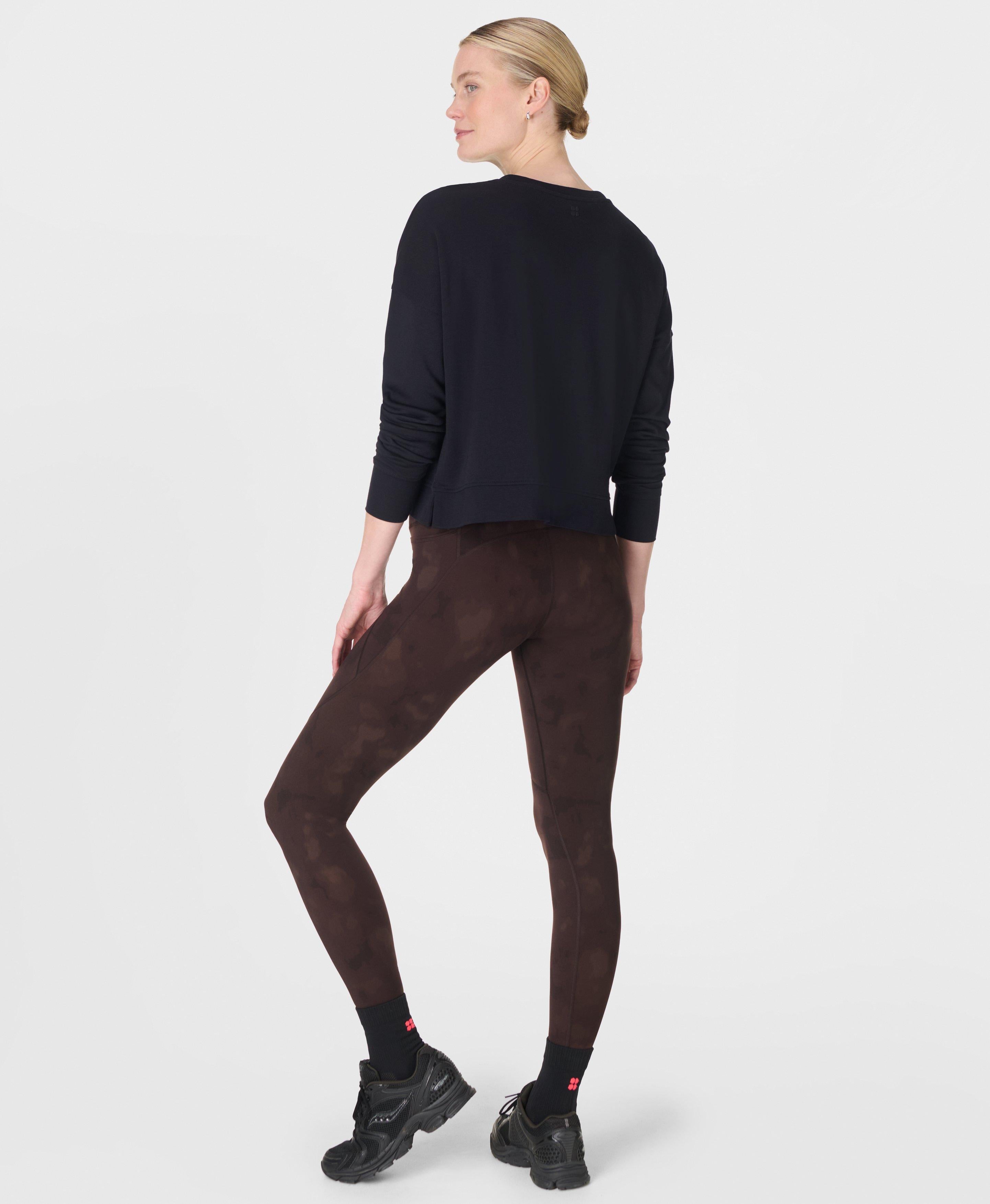 Power Workout Leggings - Brown Soft Fade Print - Full Length