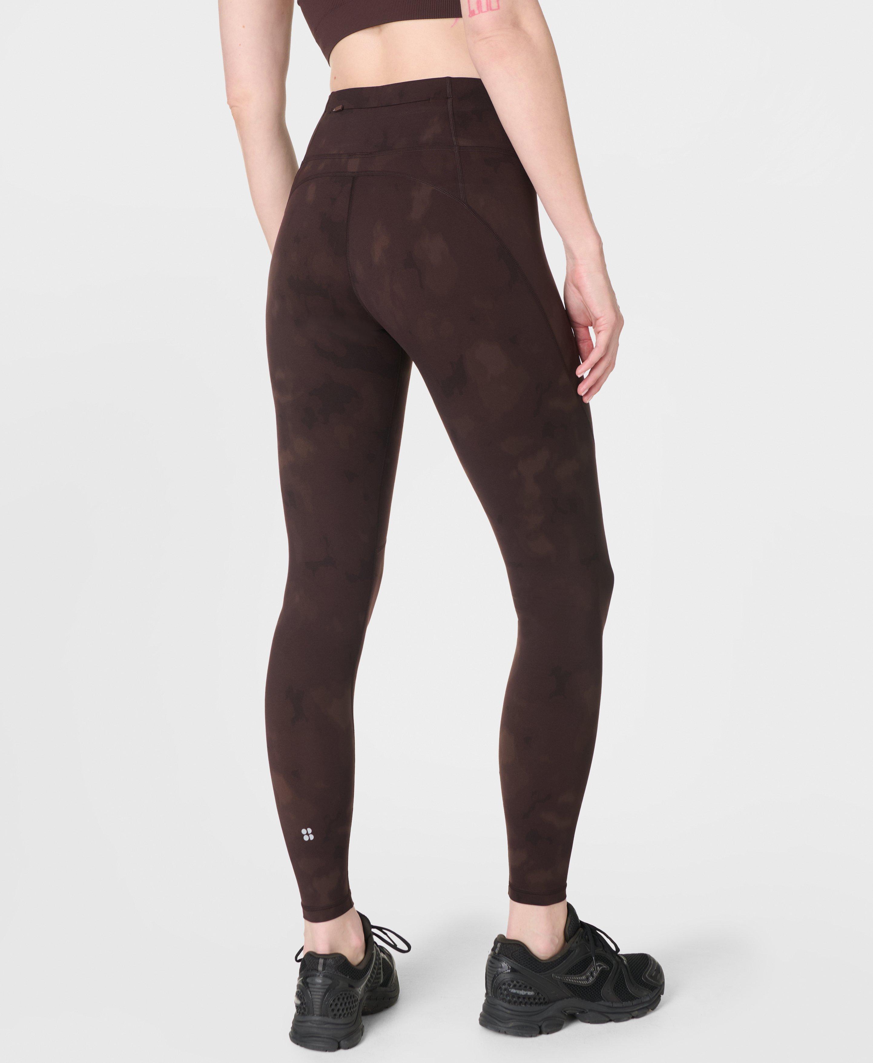 Power Workout Leggings - Brown Soft Fade Print - Full Length