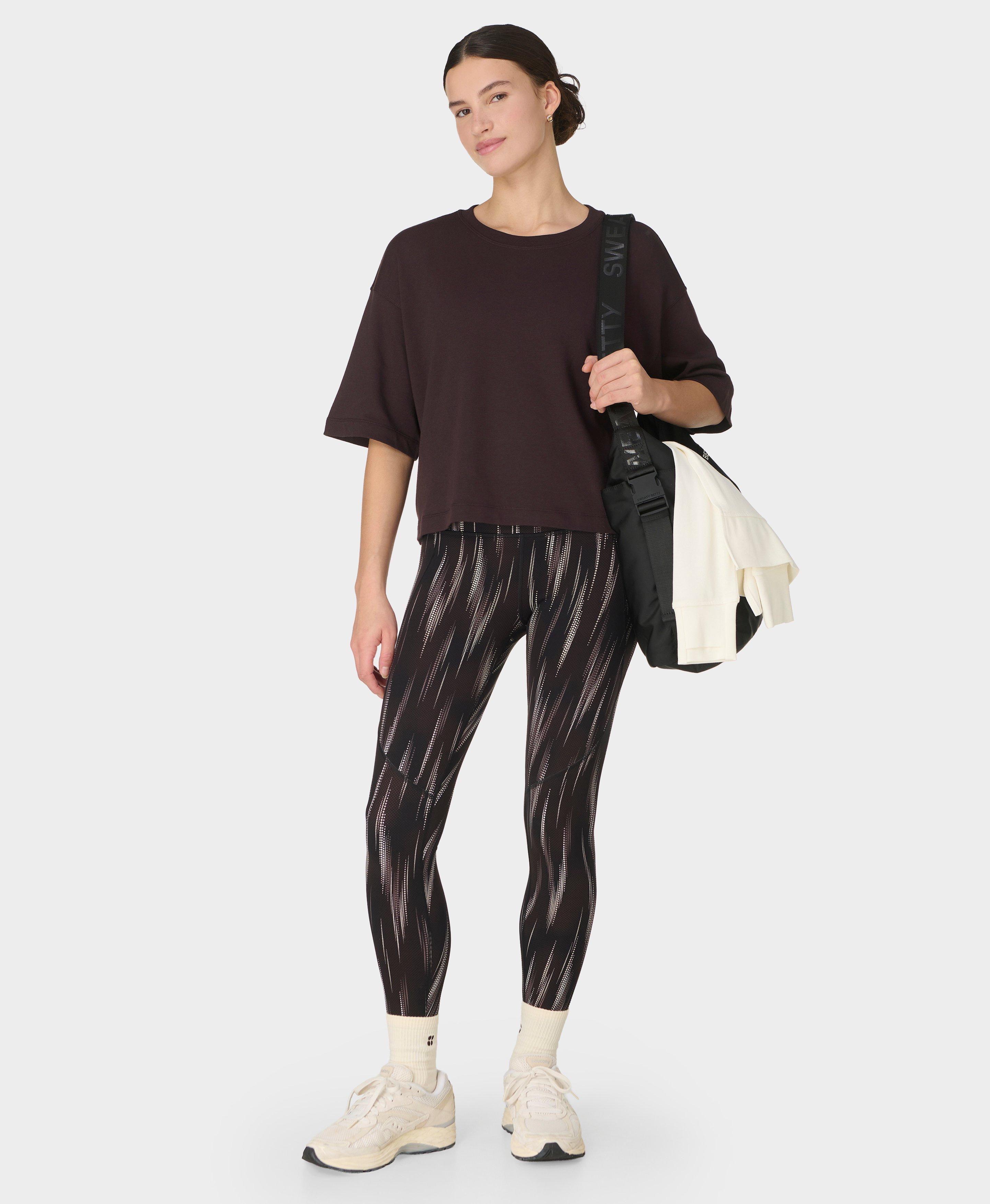 Power Workout Leggings - Black Micro Dot Print - Full Length