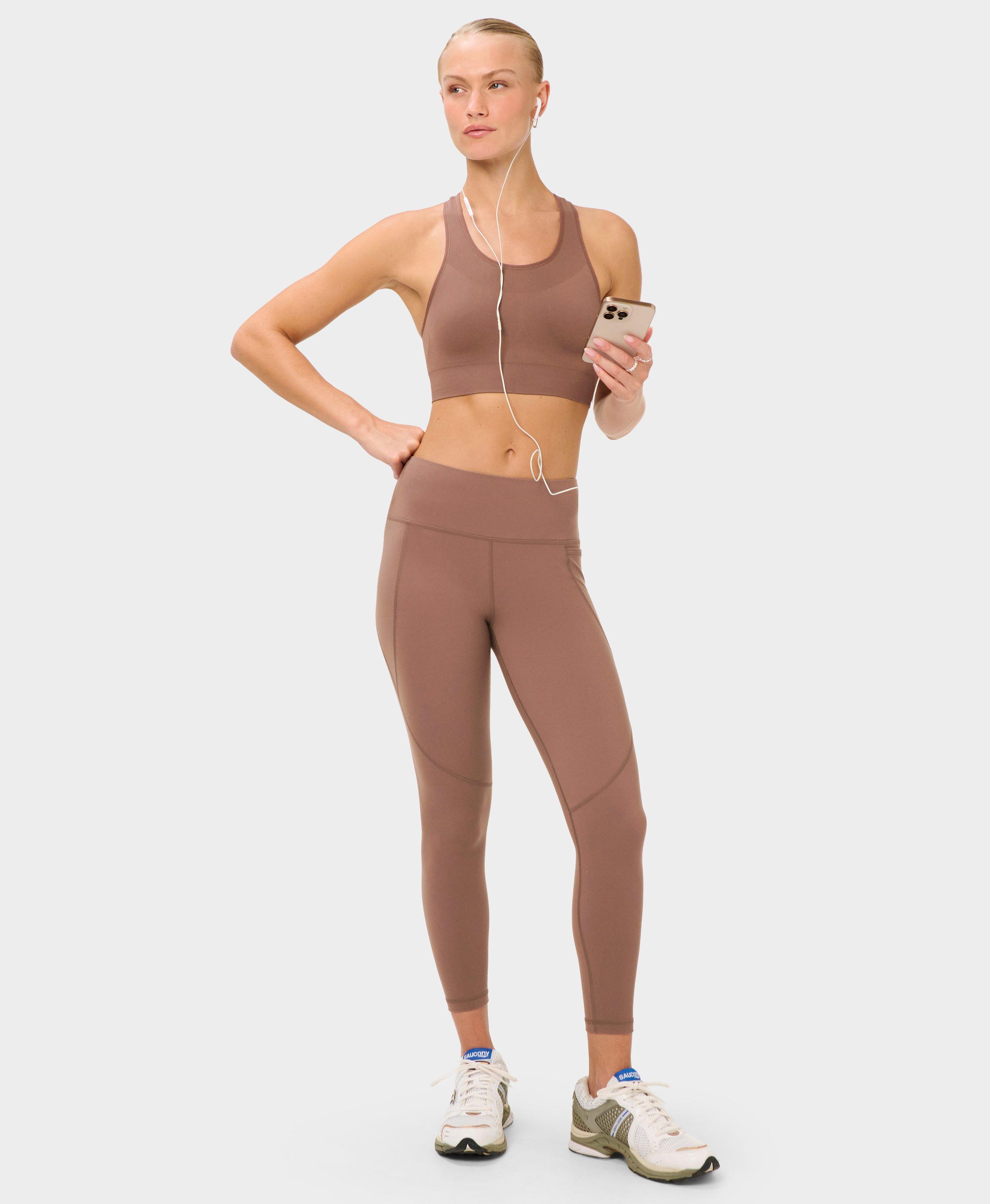 Power 7/8 Workout Leggings - Chestnut Brown - 7/8 Length