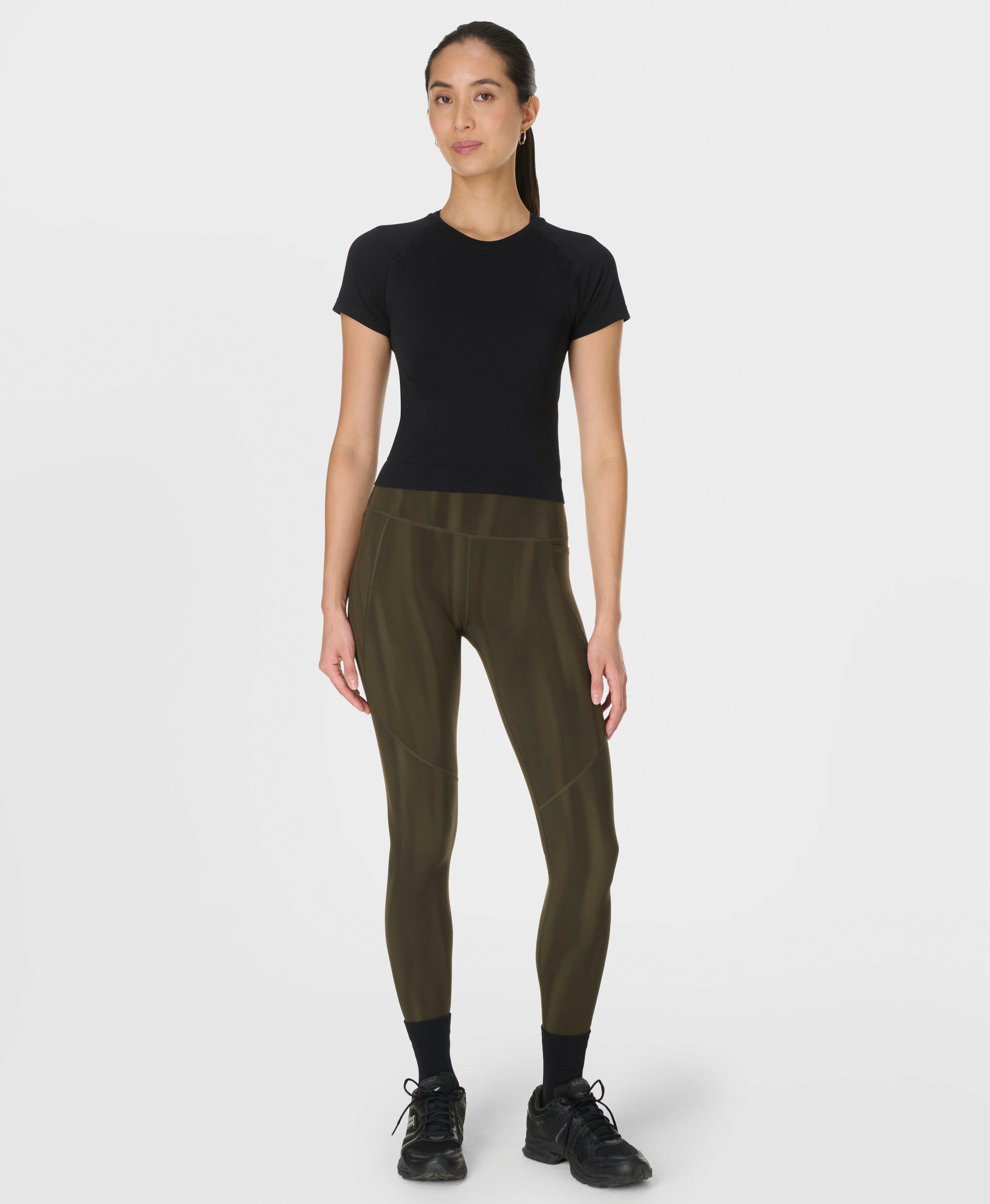 Power Workout Leggings - Green Glow Print - Full Length