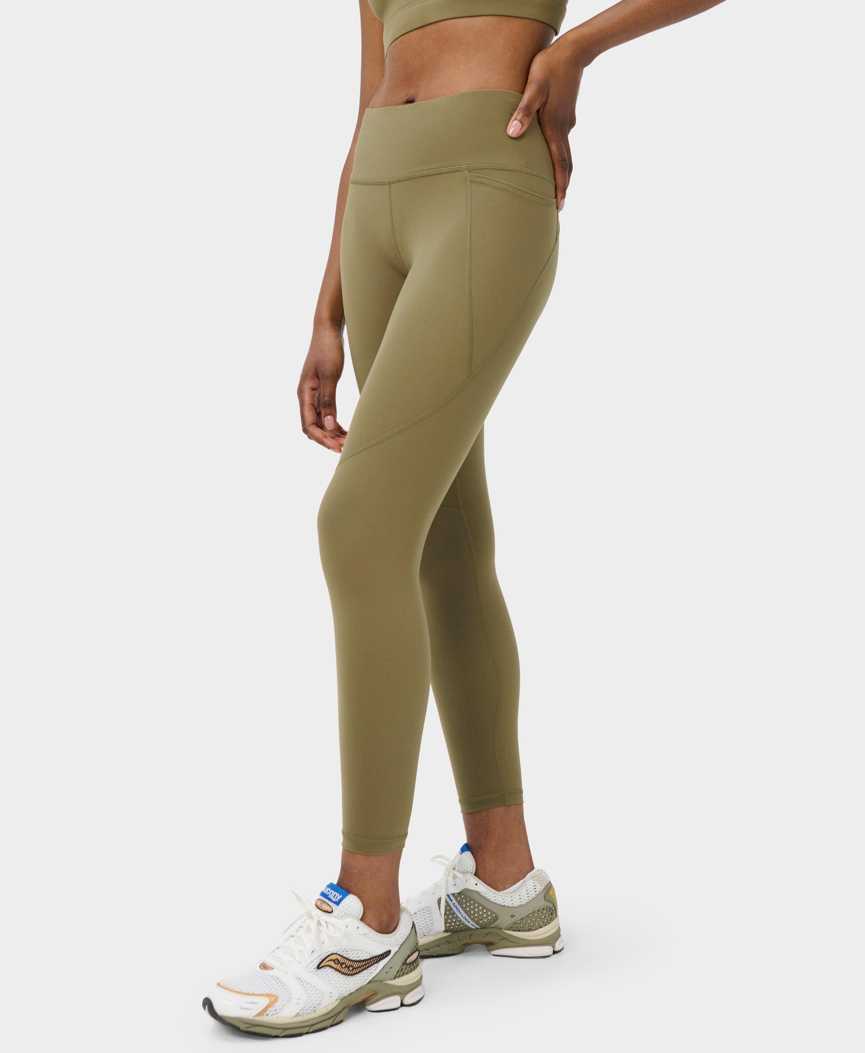 Power 7/8 Workout Leggings - Khaki Brown - 7/8 Length
