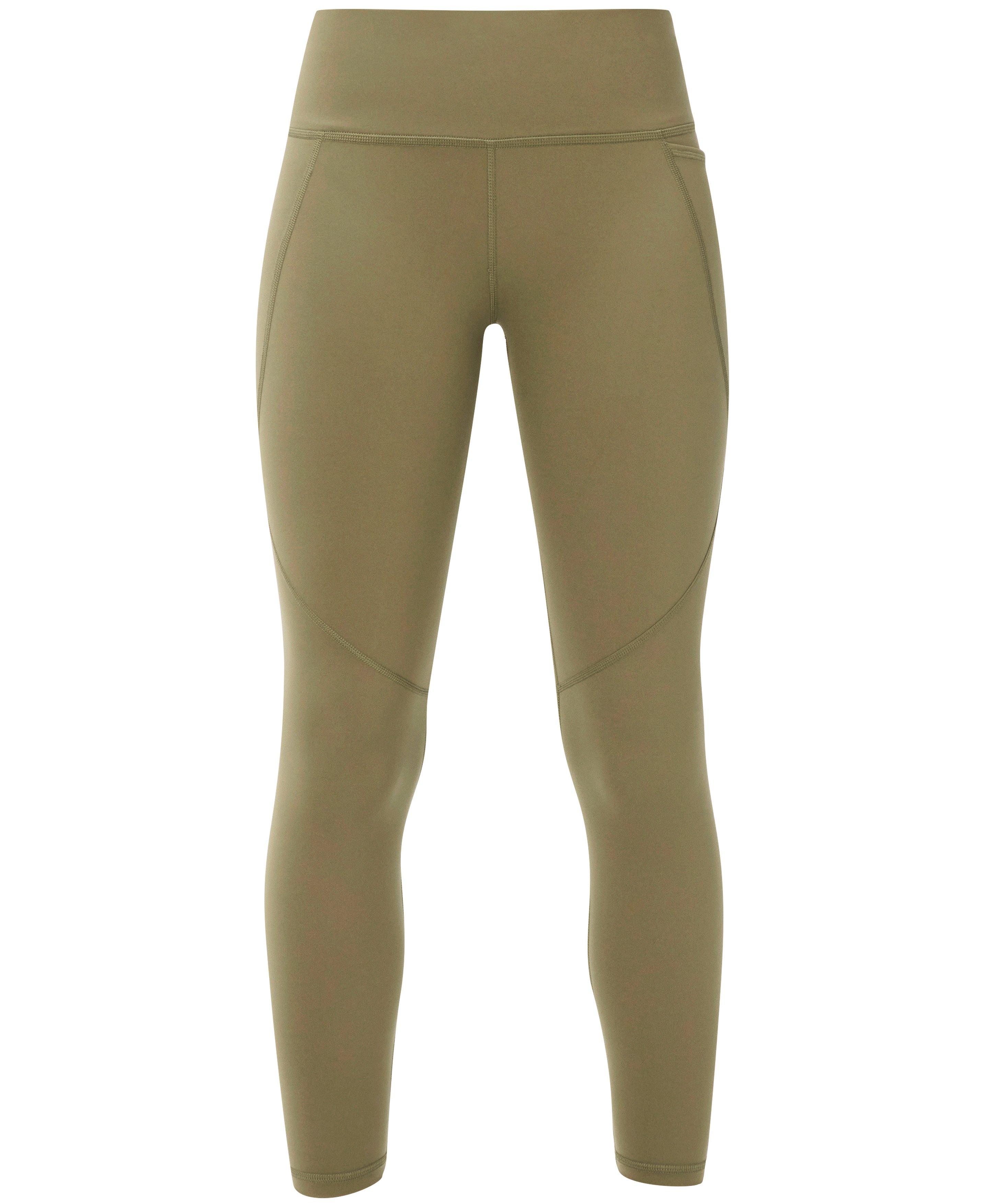 Power 7/8 Workout Leggings - Khaki Brown - 7/8 Length
