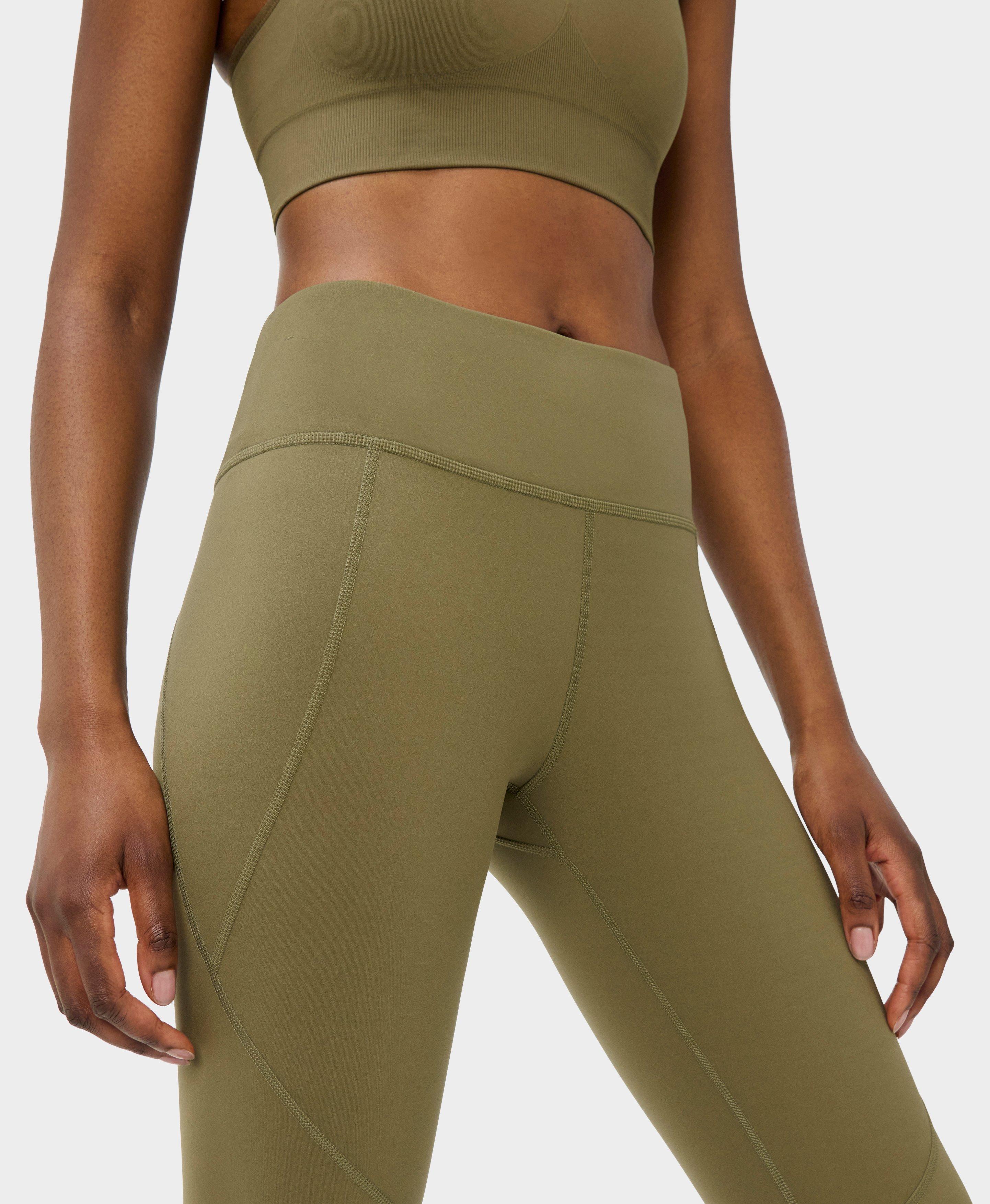 Power Workout Leggings - Khaki Brown - Full Length
