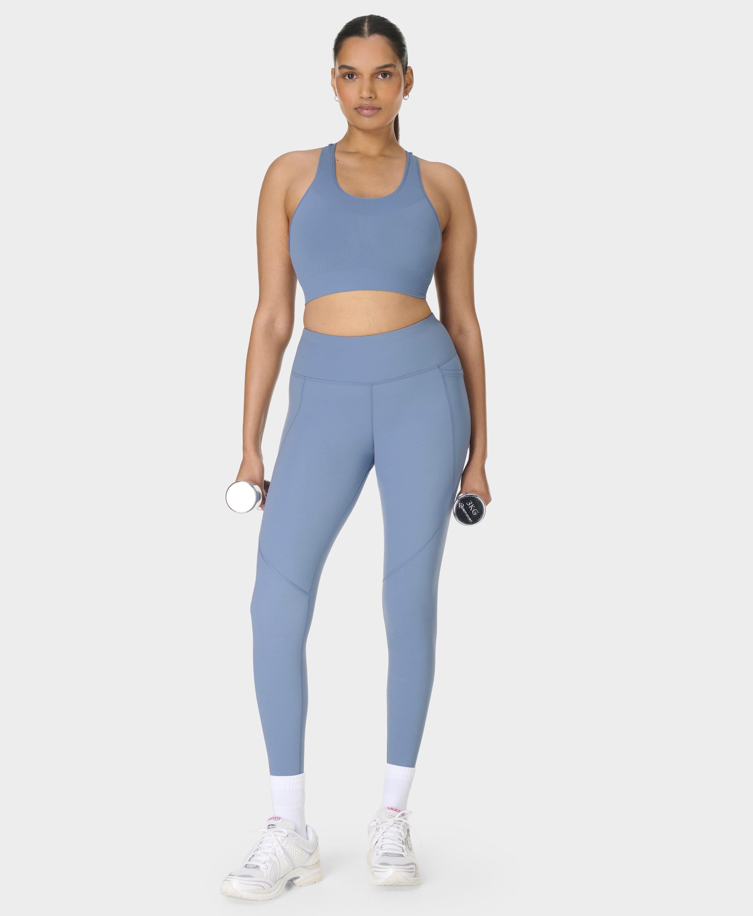 Power 7/8 Workout Leggings - Faded Blue - 7/8 Length