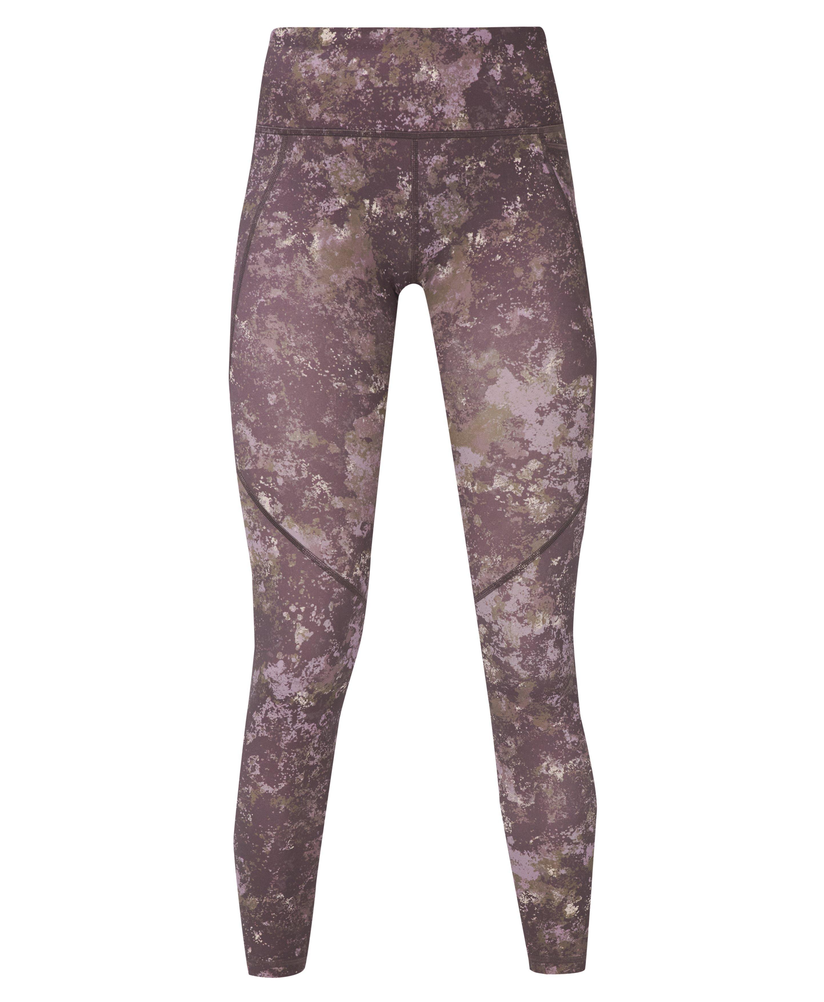 Power Workout Leggings - Purple Erosia Print - Full Length