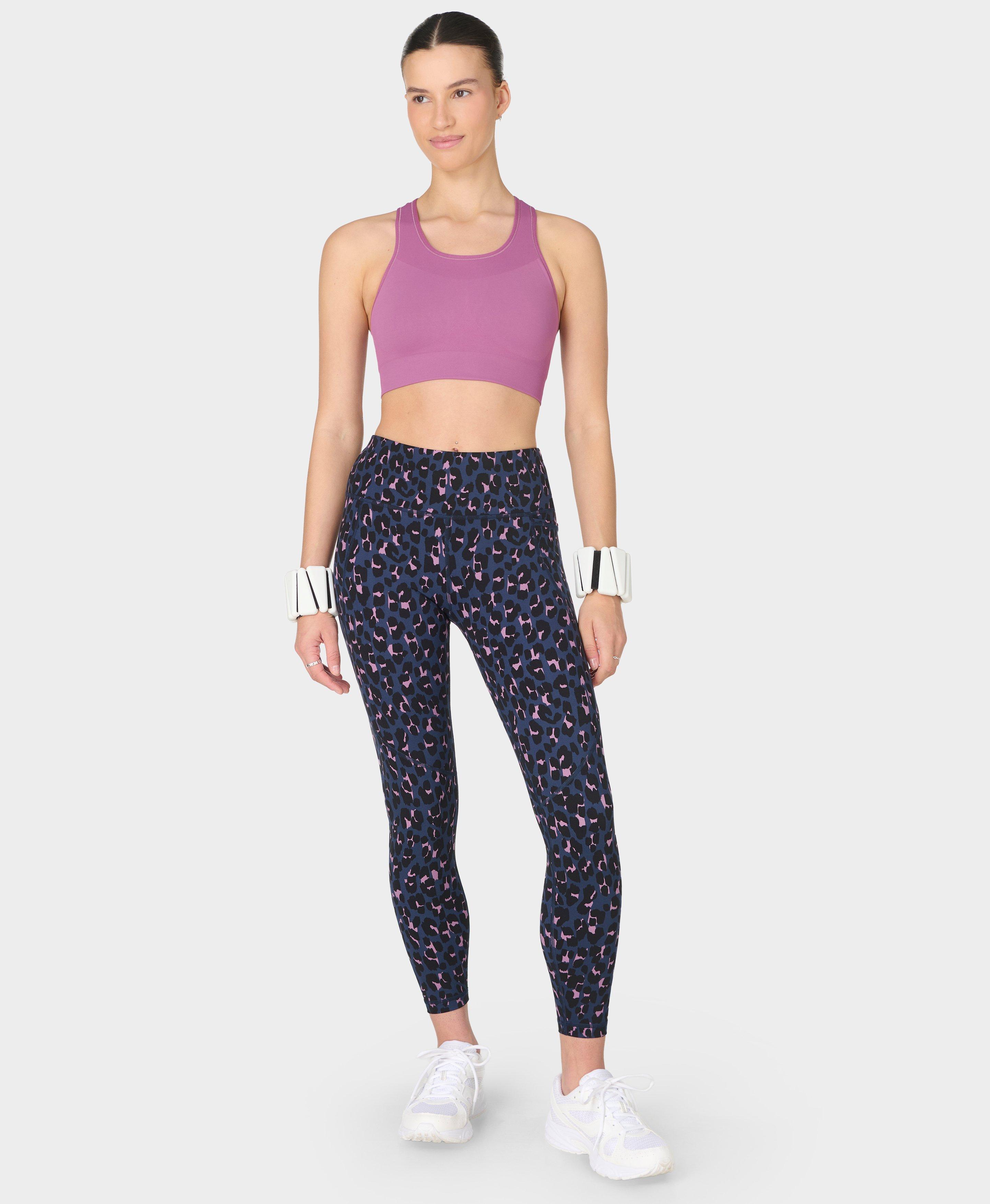 Power 7/8 Workout Leggings - Black Micro Dot Print - 7/8 Length