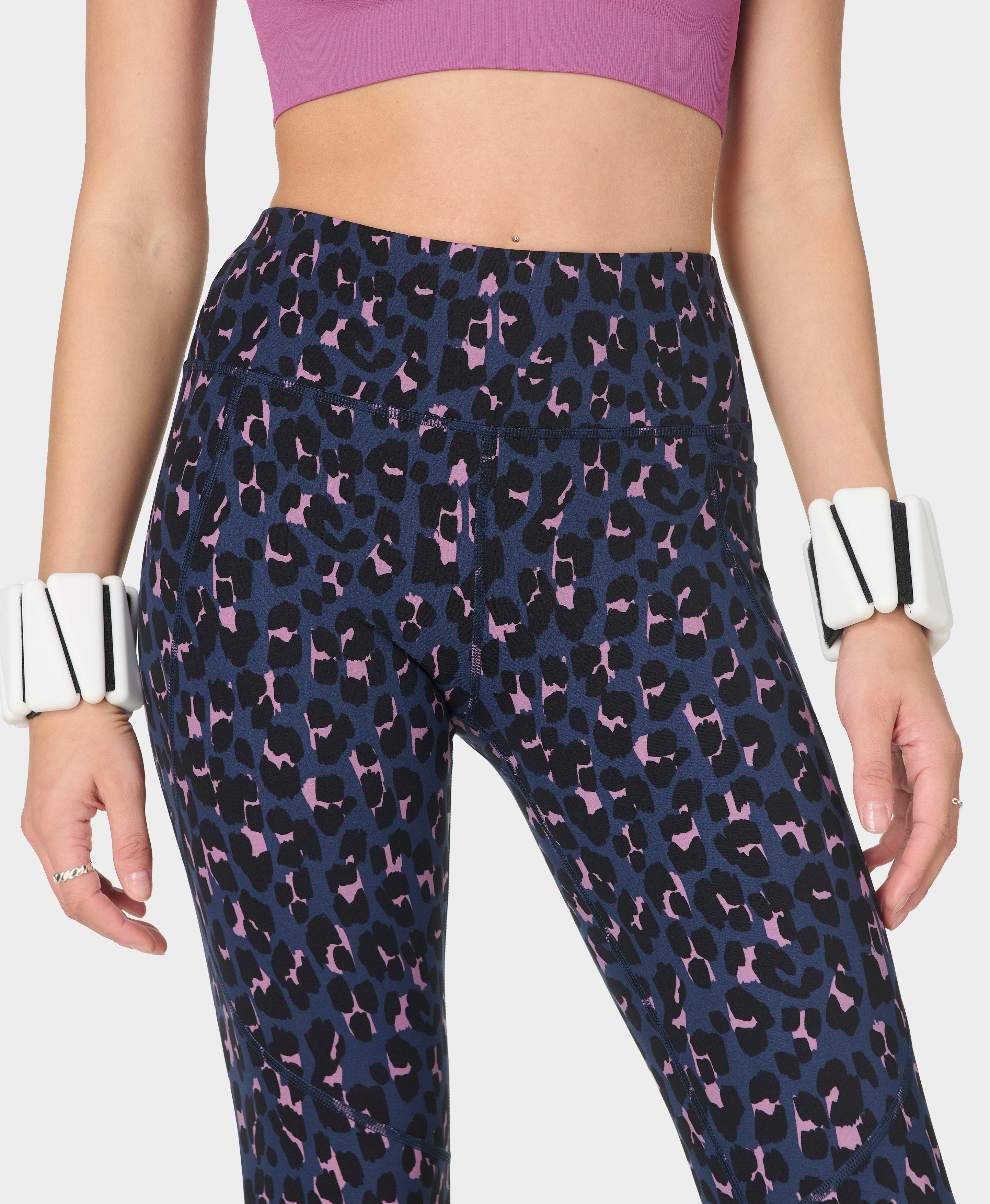 Power 7/8 Workout Leggings - Black Micro Dot Print - 7/8 Length