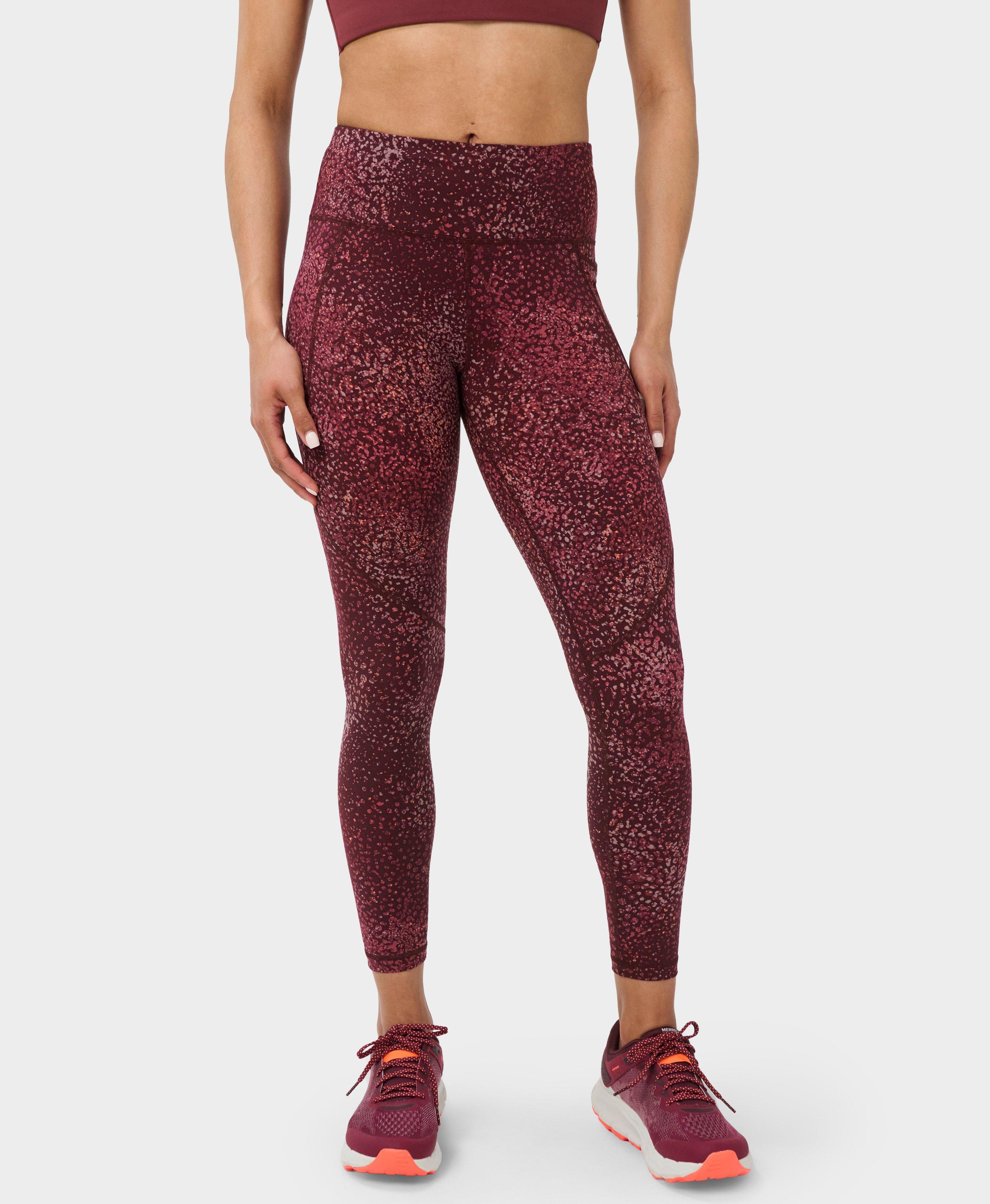 Power 7/8 Workout Leggings - Red Dot Terrain Print - 7/8 Length