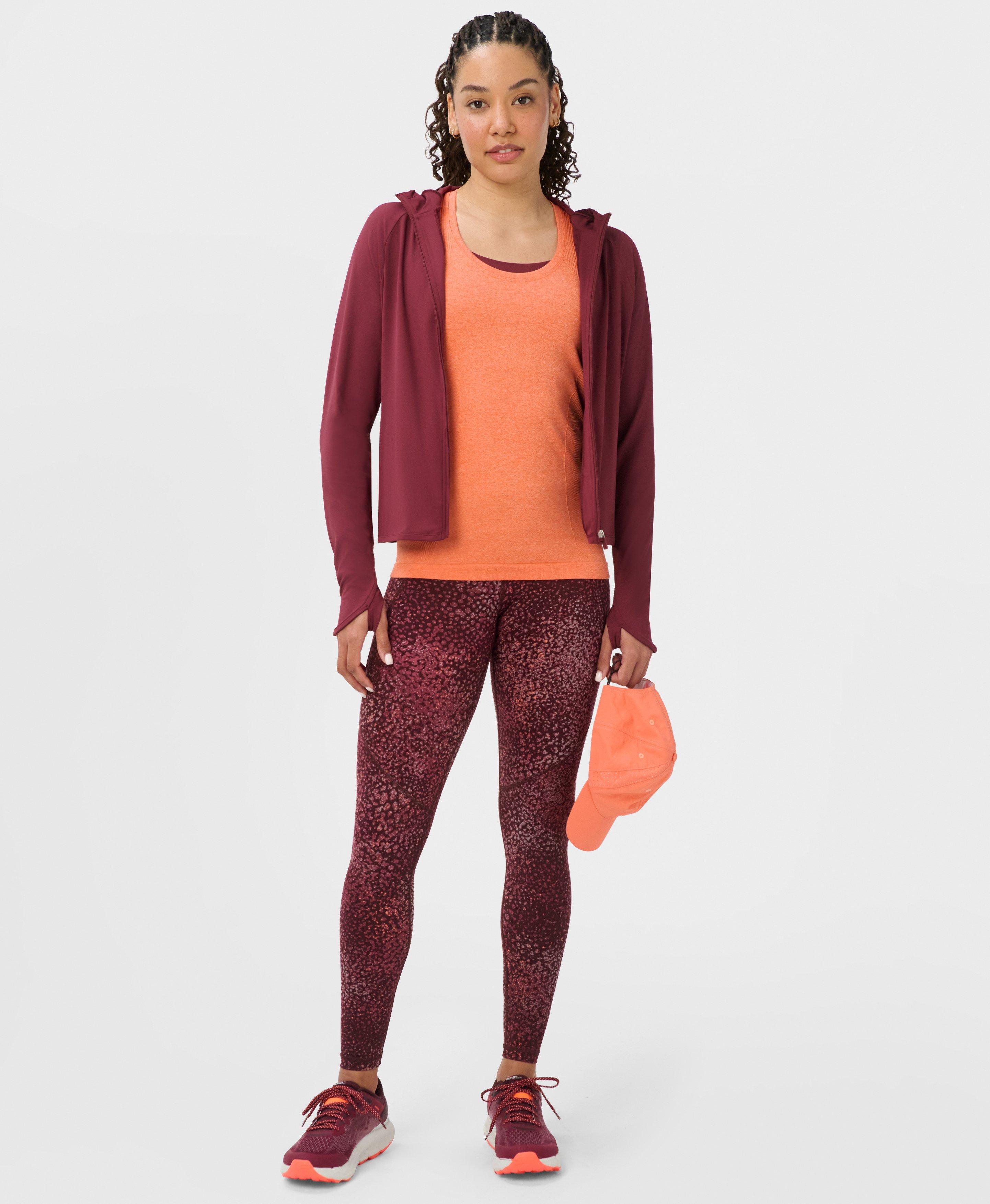Power Workout Leggings - Red Dot Terrain Print - Full Length