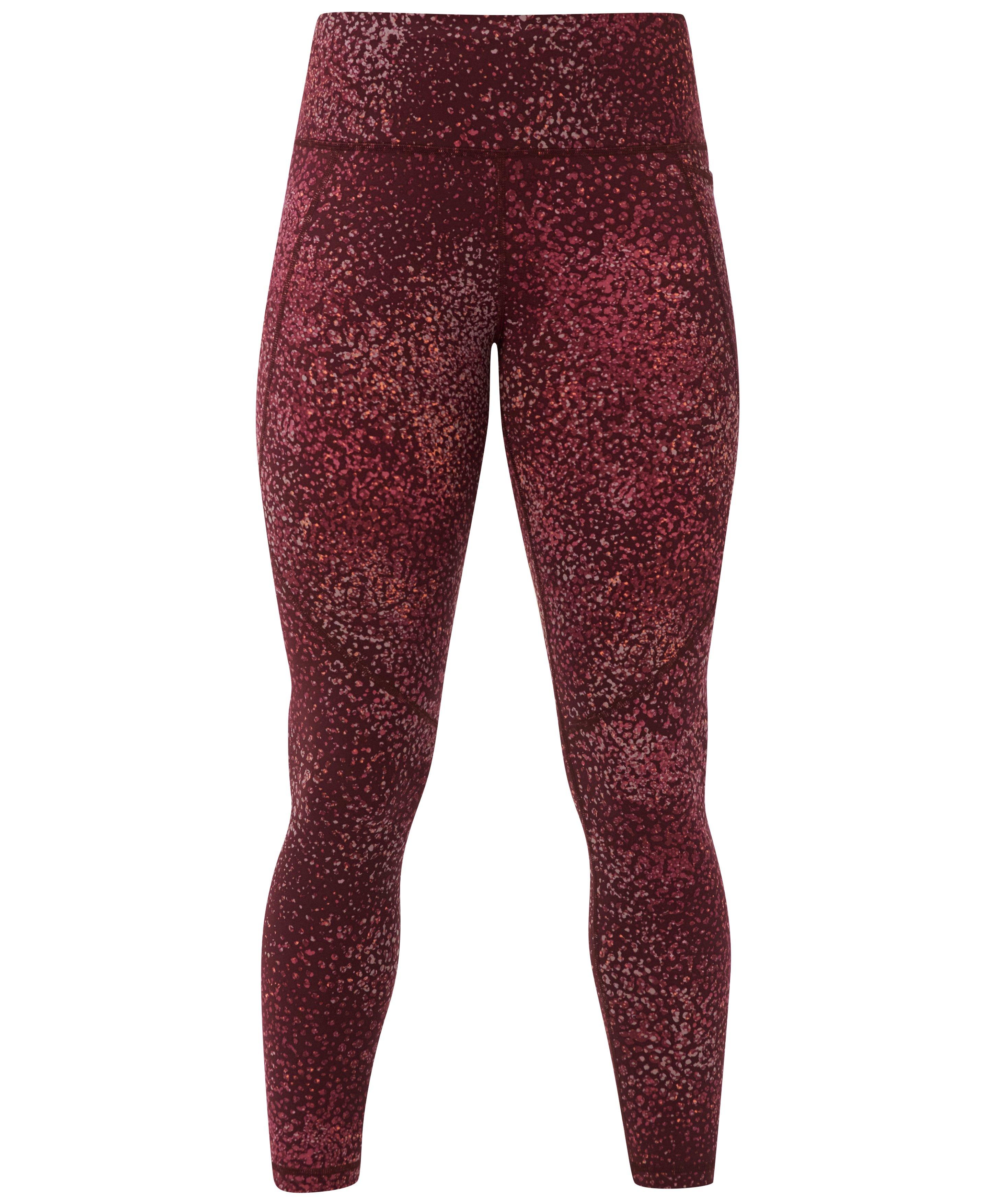 Power Workout Leggings - Red Dot Terrain Print - Full Length