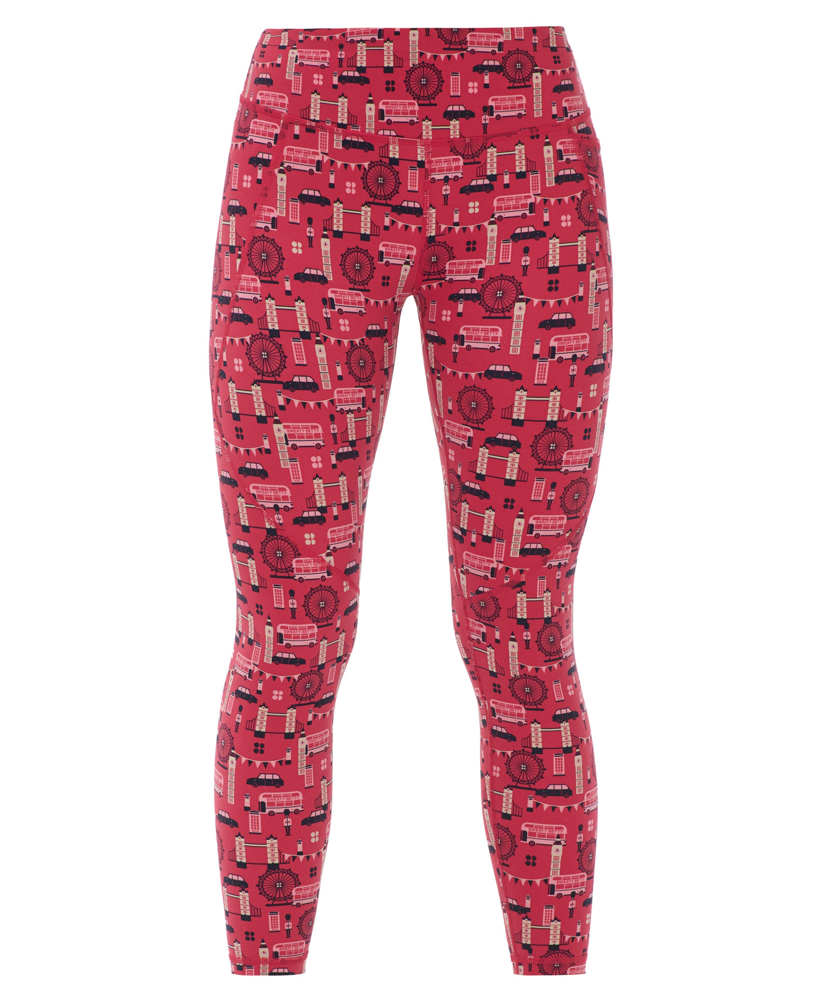 Power 7/8 Workout Leggings - Red Landmark Print - 7/8 Length
