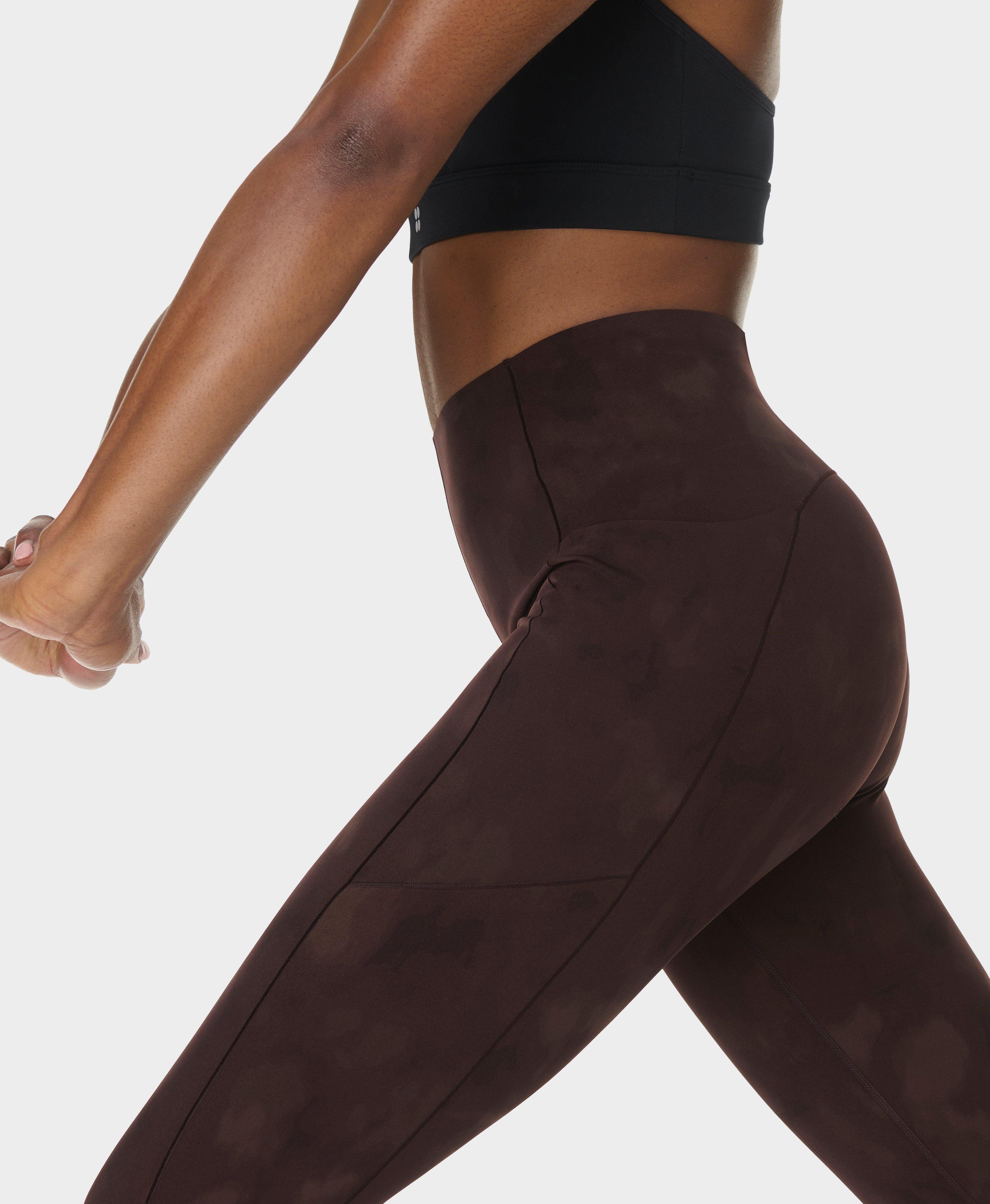 Power UltraSculpt High-Waisted 7/8 Workout Leggings - Brown Soft Fade Print - 7/8 Length