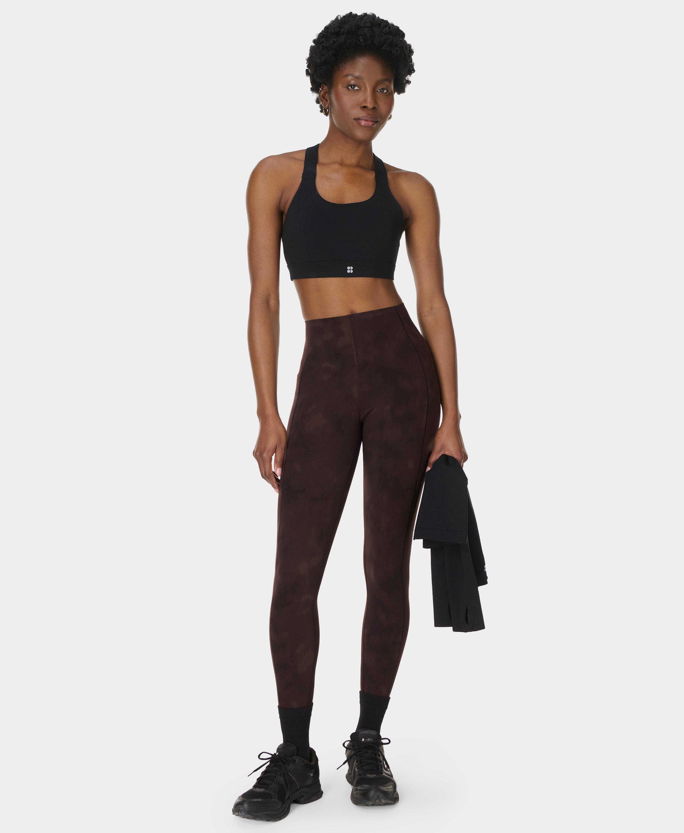Power UltraSculpt High-Waisted 7/8 Workout Leggings - Brown Soft Fade Print - 7/8 Length