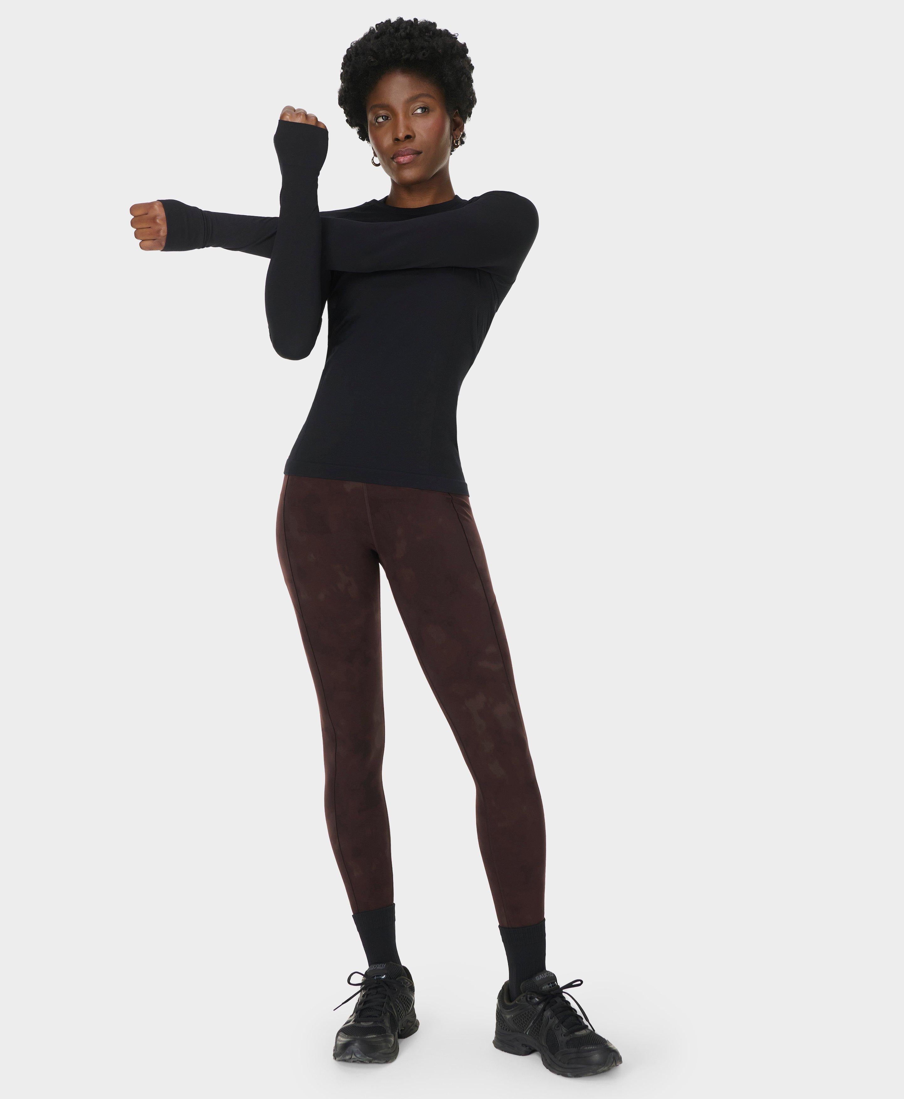 Power UltraSculpt High-Waisted Workout Leggings - Brown Soft Fade Print - Full Length
