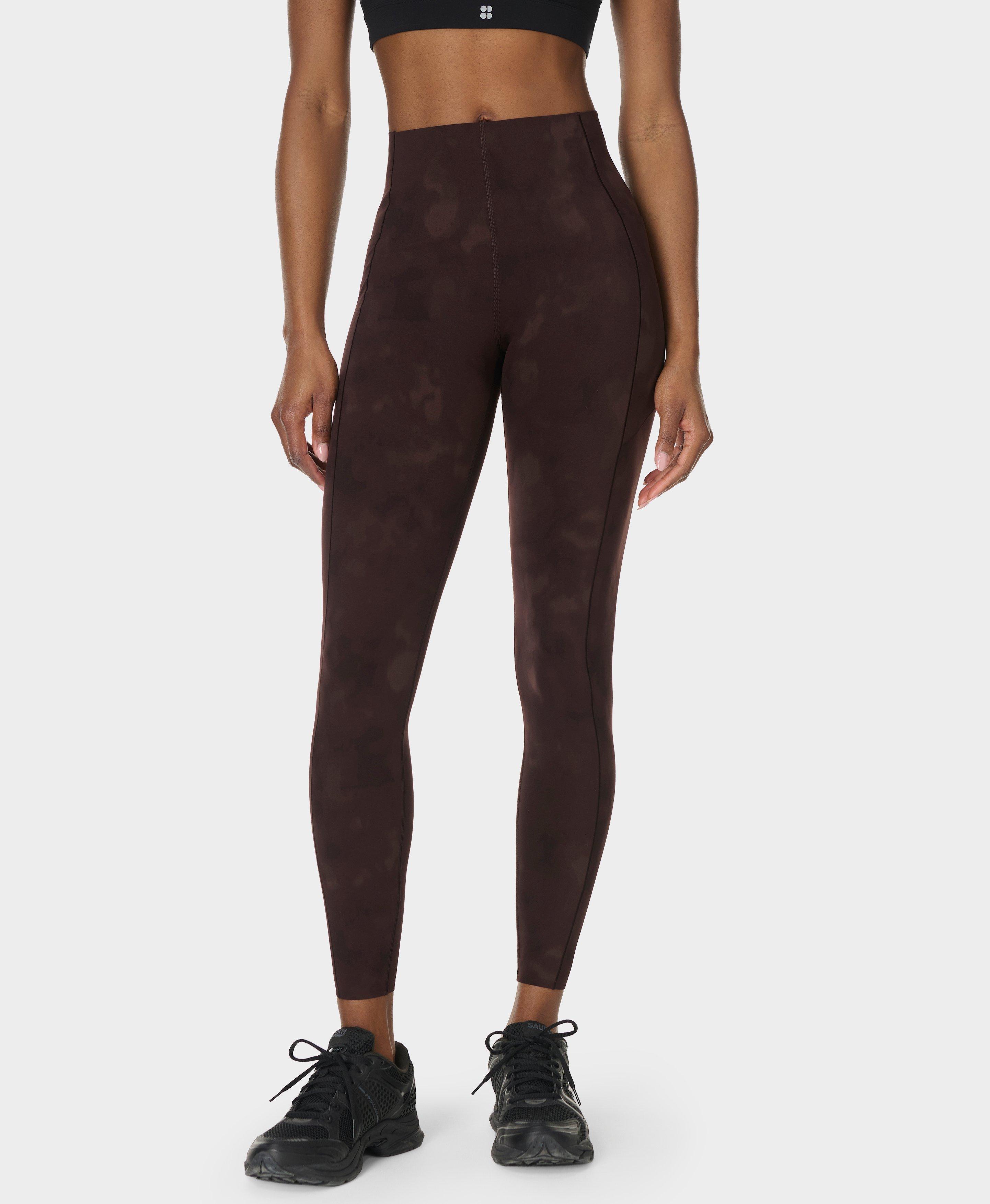 Power UltraSculpt High-Waisted Workout Leggings - Brown Soft Fade Print - Full Length