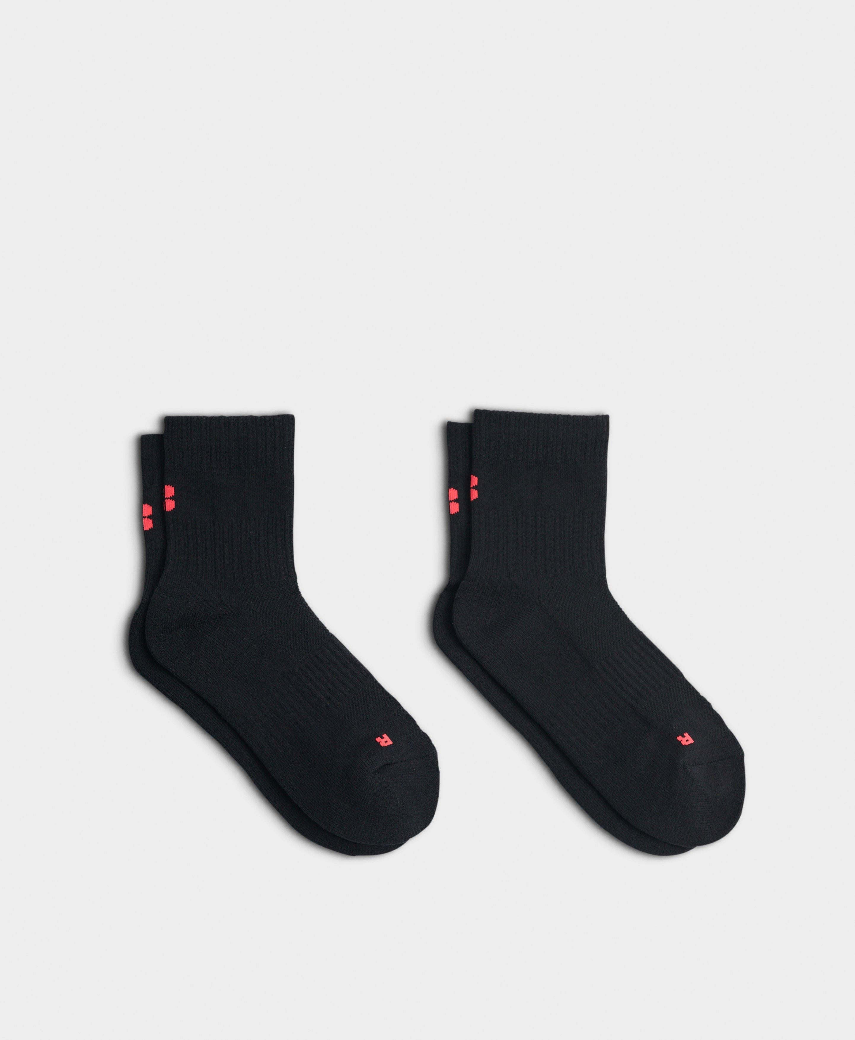 Crew Running Socks 2 Pack - Black A