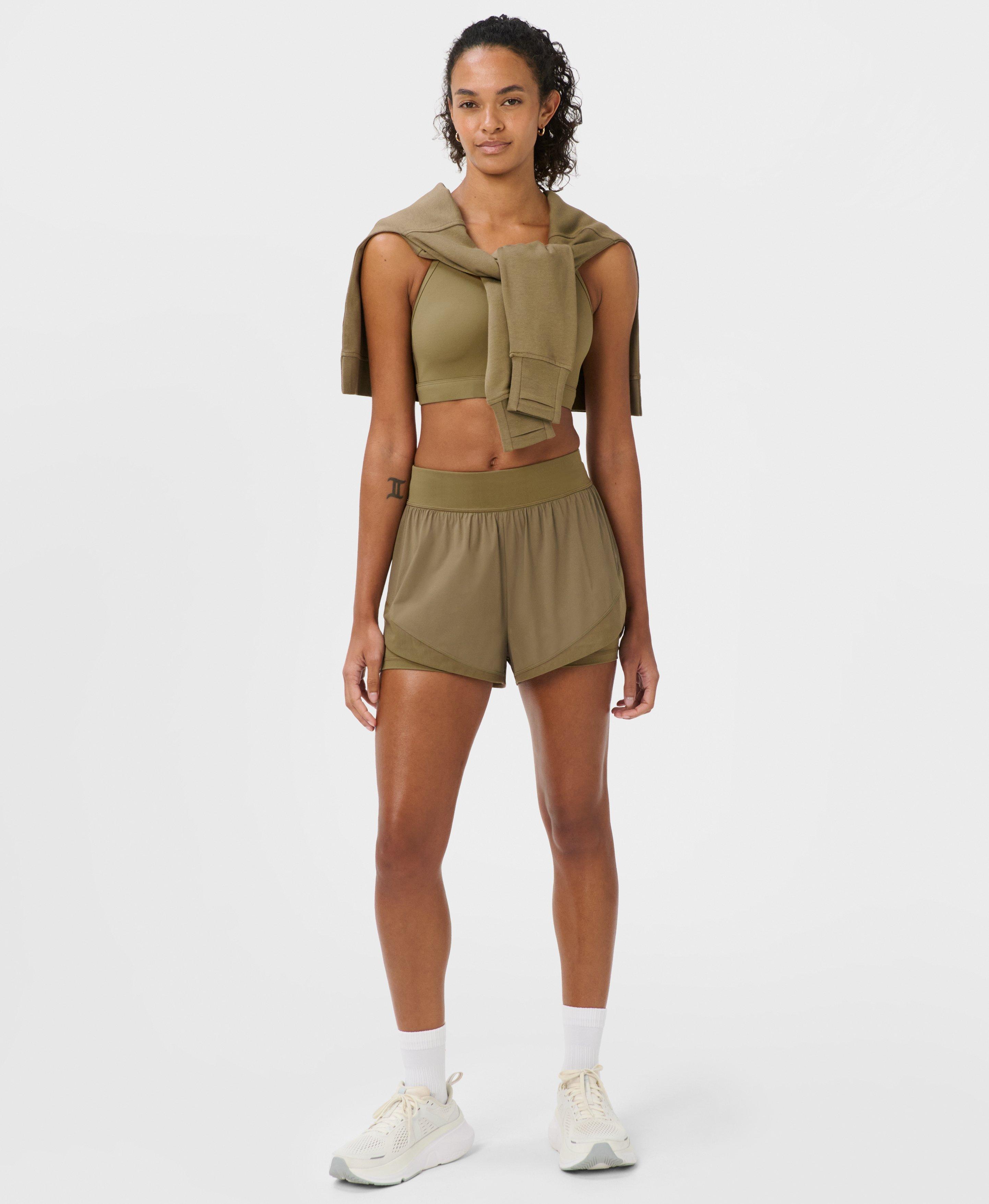 Tempo Run Shorts - Khaki Brown - 4" Inseam