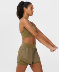 Tempo Run Shorts - Khaki Brown - 4" Inseam