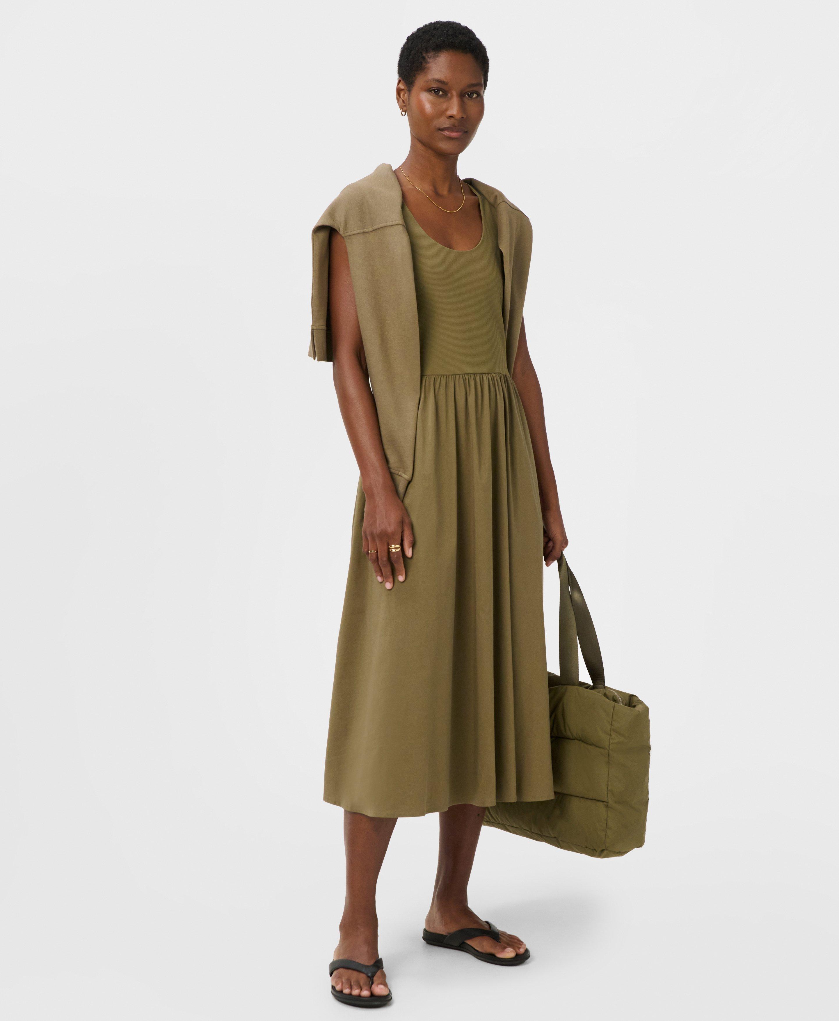 Explorer Ribbed Racer Midi Dress - Agave Green