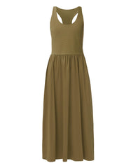 Explorer Ribbed Racer Midi Dress - Agave Green